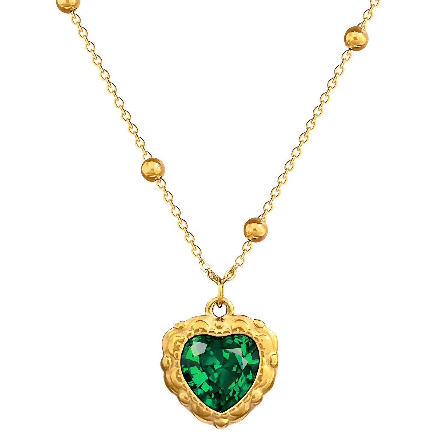 18K gold plated Stainless steel Heart necklace, Intensity