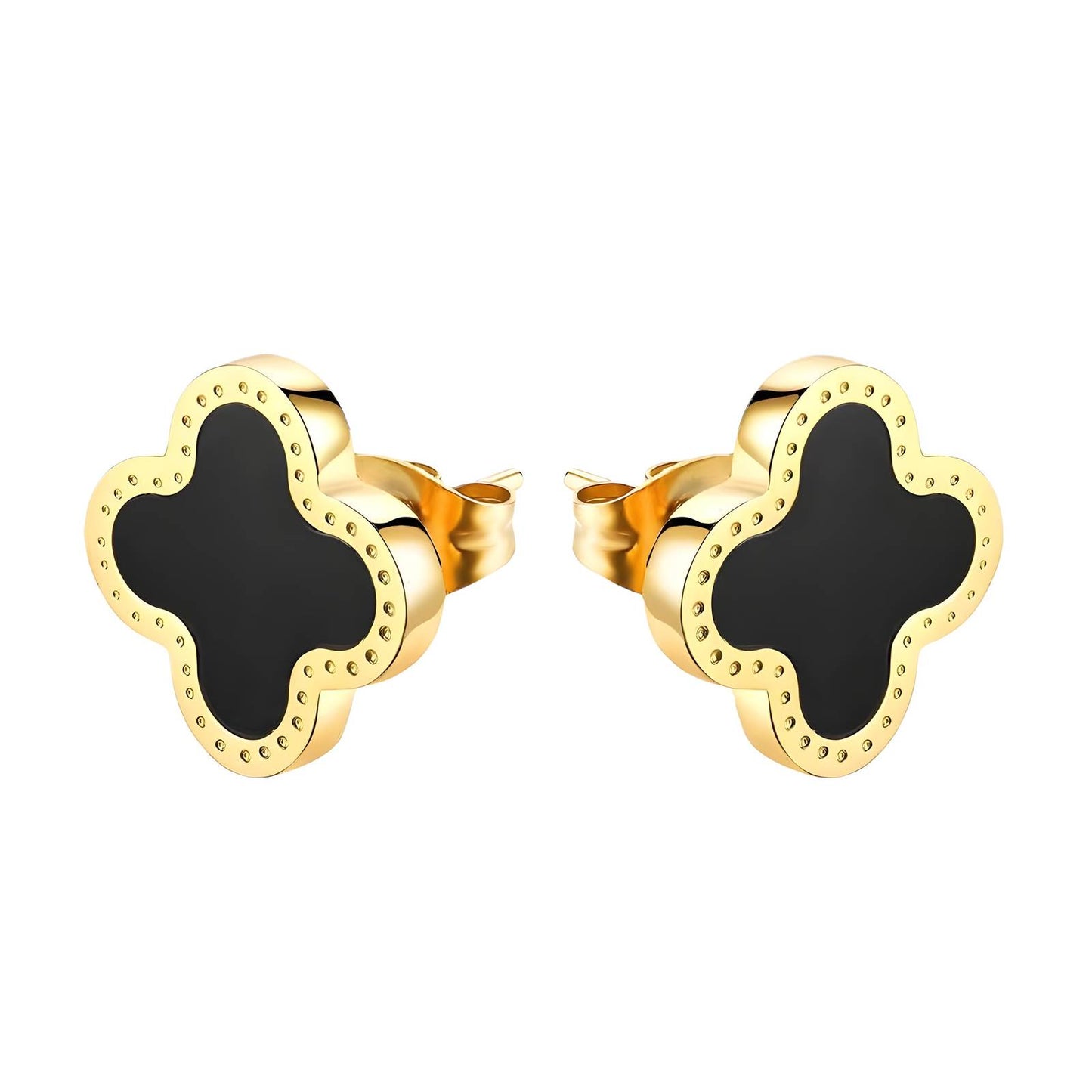 18K gold plated Stainless steel Flowers earrings, Intensity