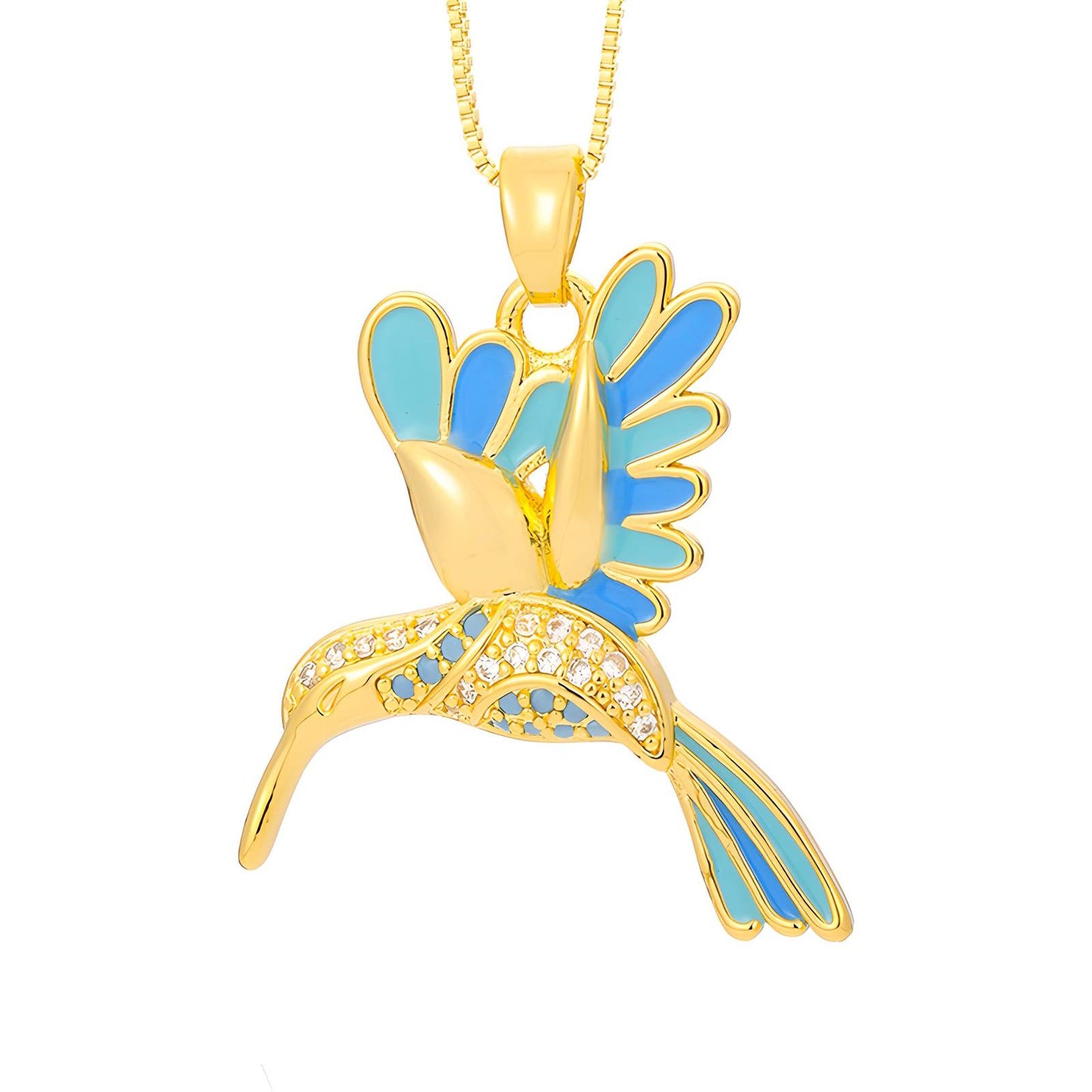 18K gold plated Bird necklace, Intensity