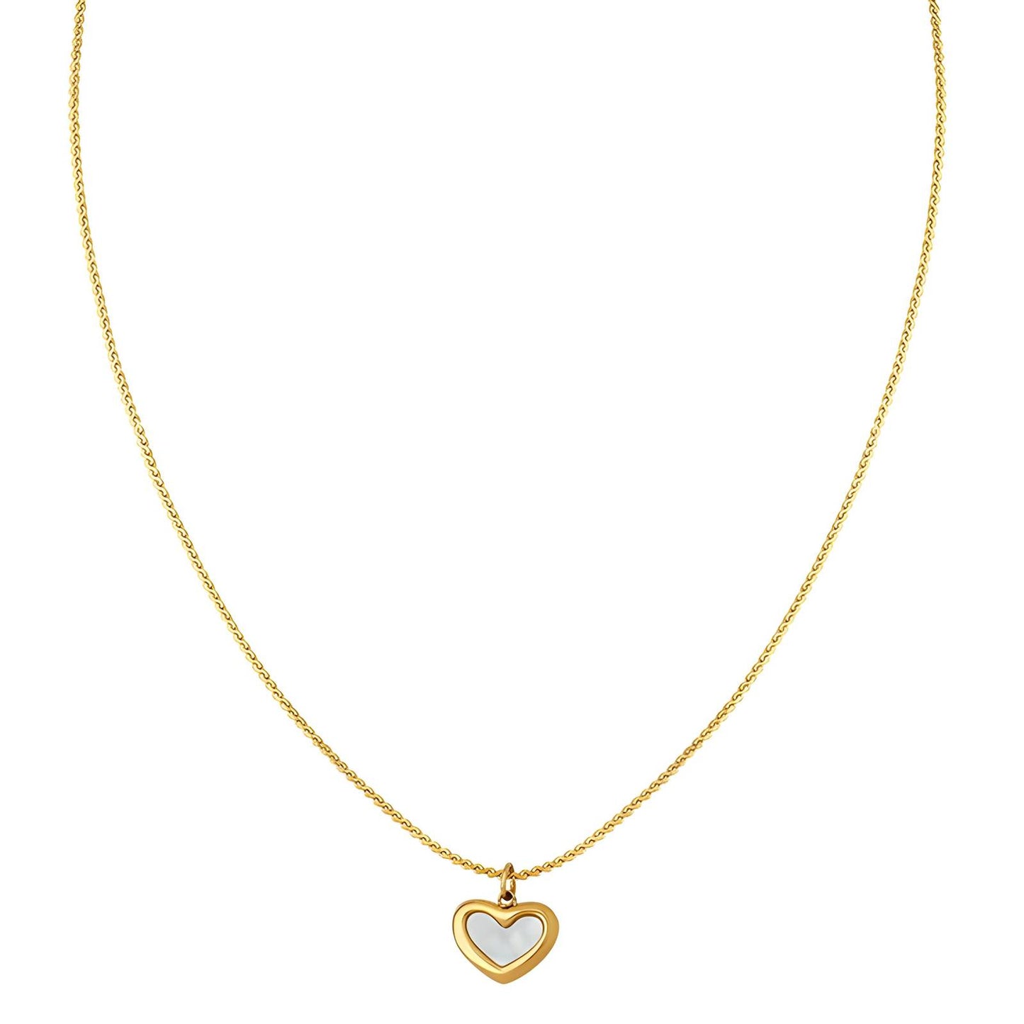 18K gold plated Stainless steel Heart necklace, Intensity