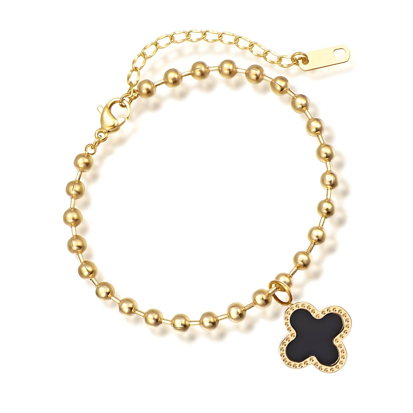 18K gold plated Stainless steel Four-leaf clover bracelet, Intensity