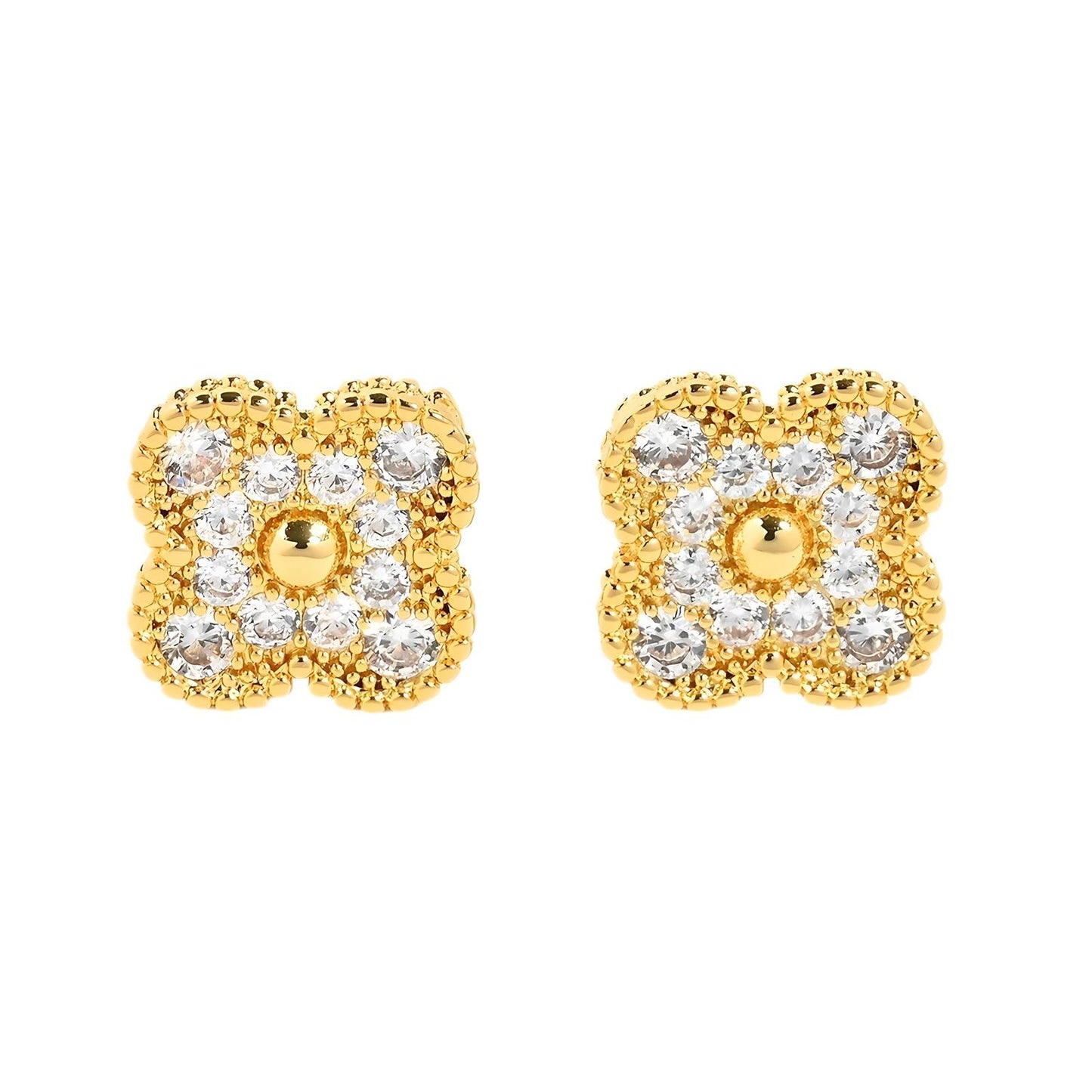 18K gold plated Stainless steel Flowers earrings, Intensity