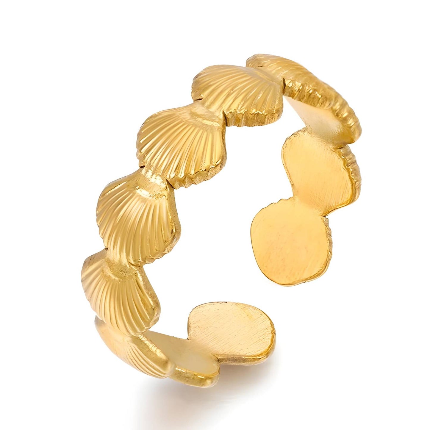 18K gold plated Stainless steel Seashells finger ring, Intensity