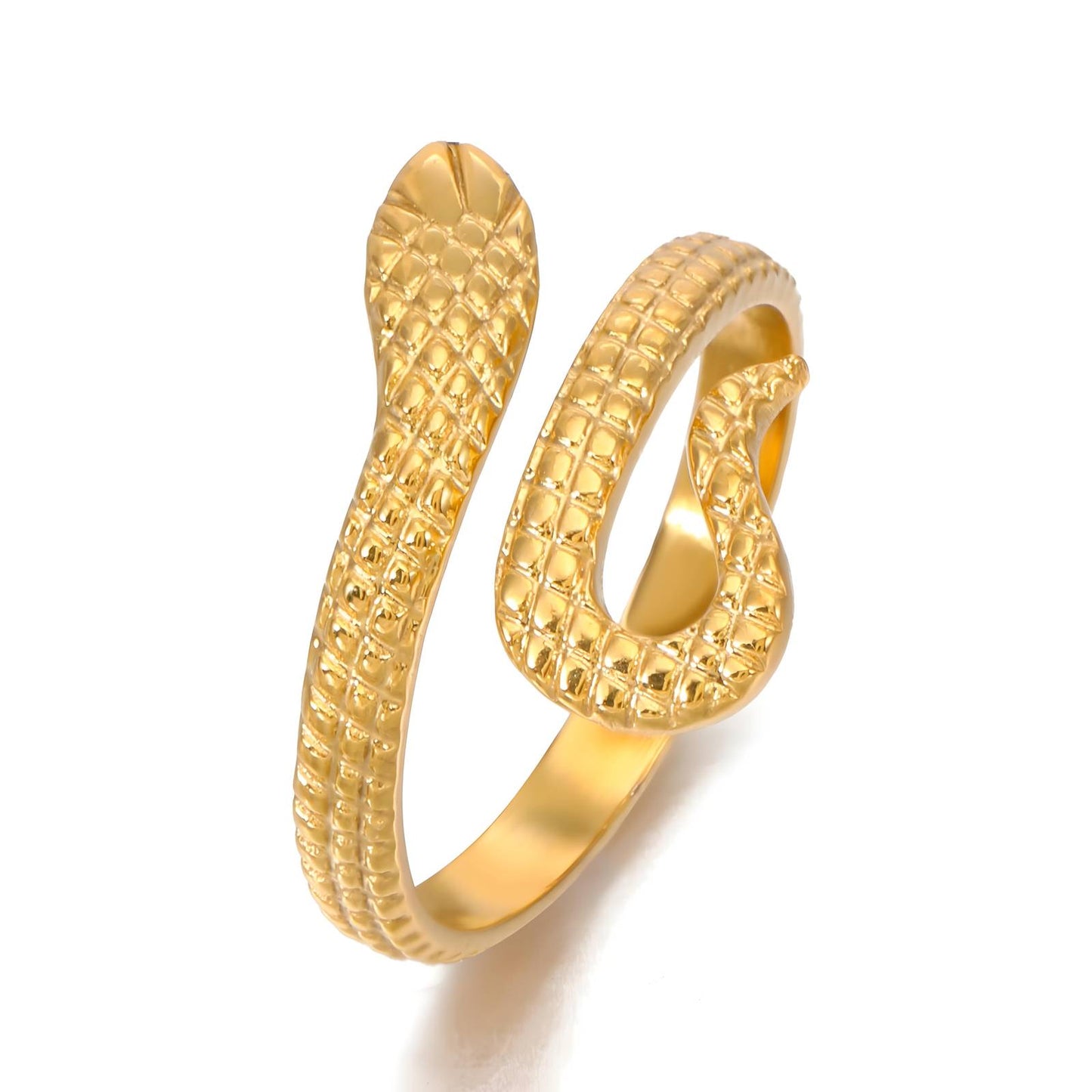 18K gold plated Stainless steel Snakes finger ring, Intensity