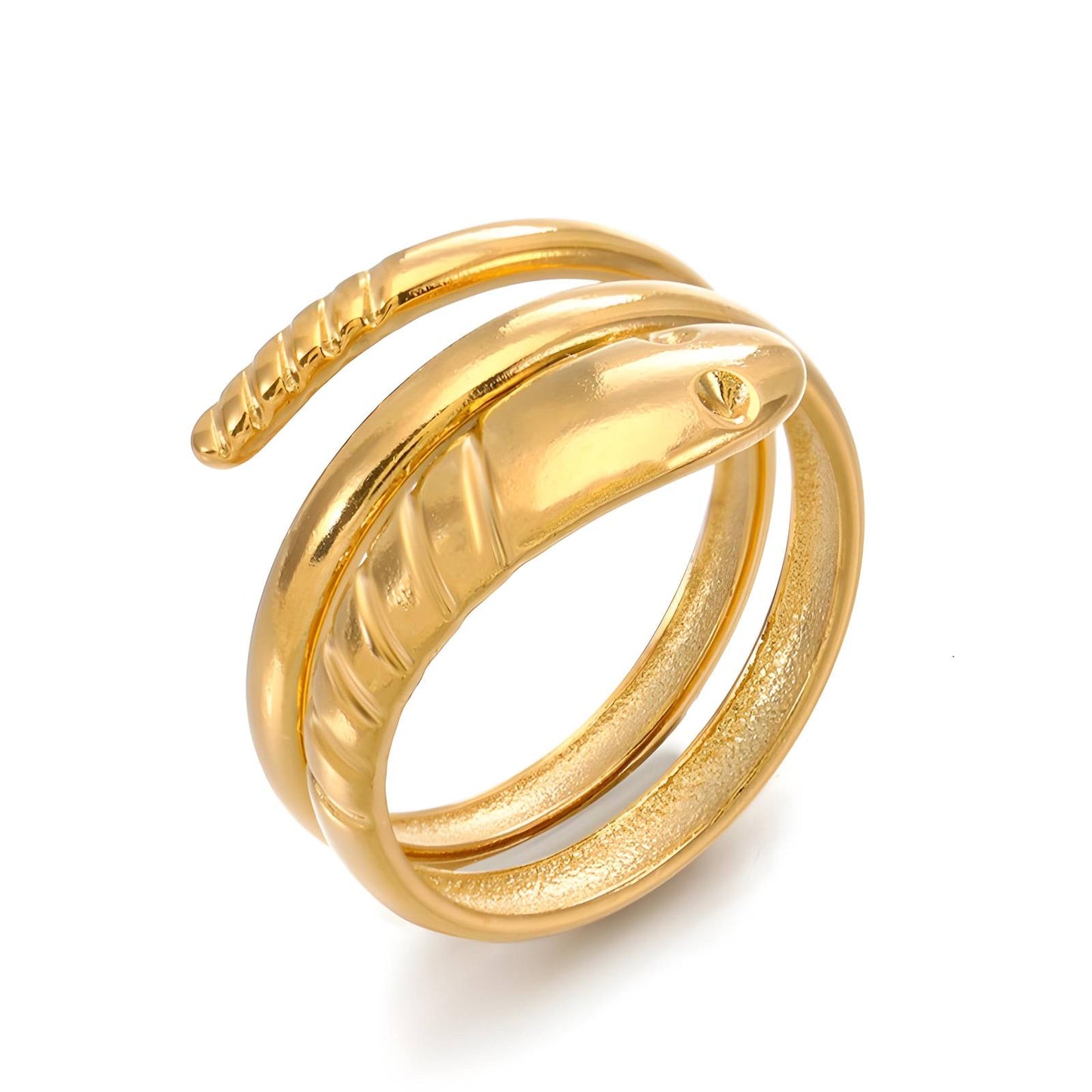 18K gold plated Stainless steel Snakes finger ring, Intensity