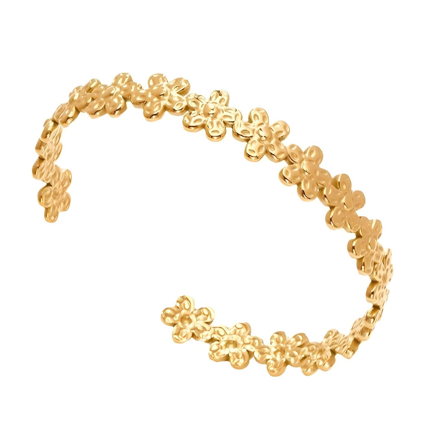 18K gold plated Stainless steel Flowers bracelet, Intensity