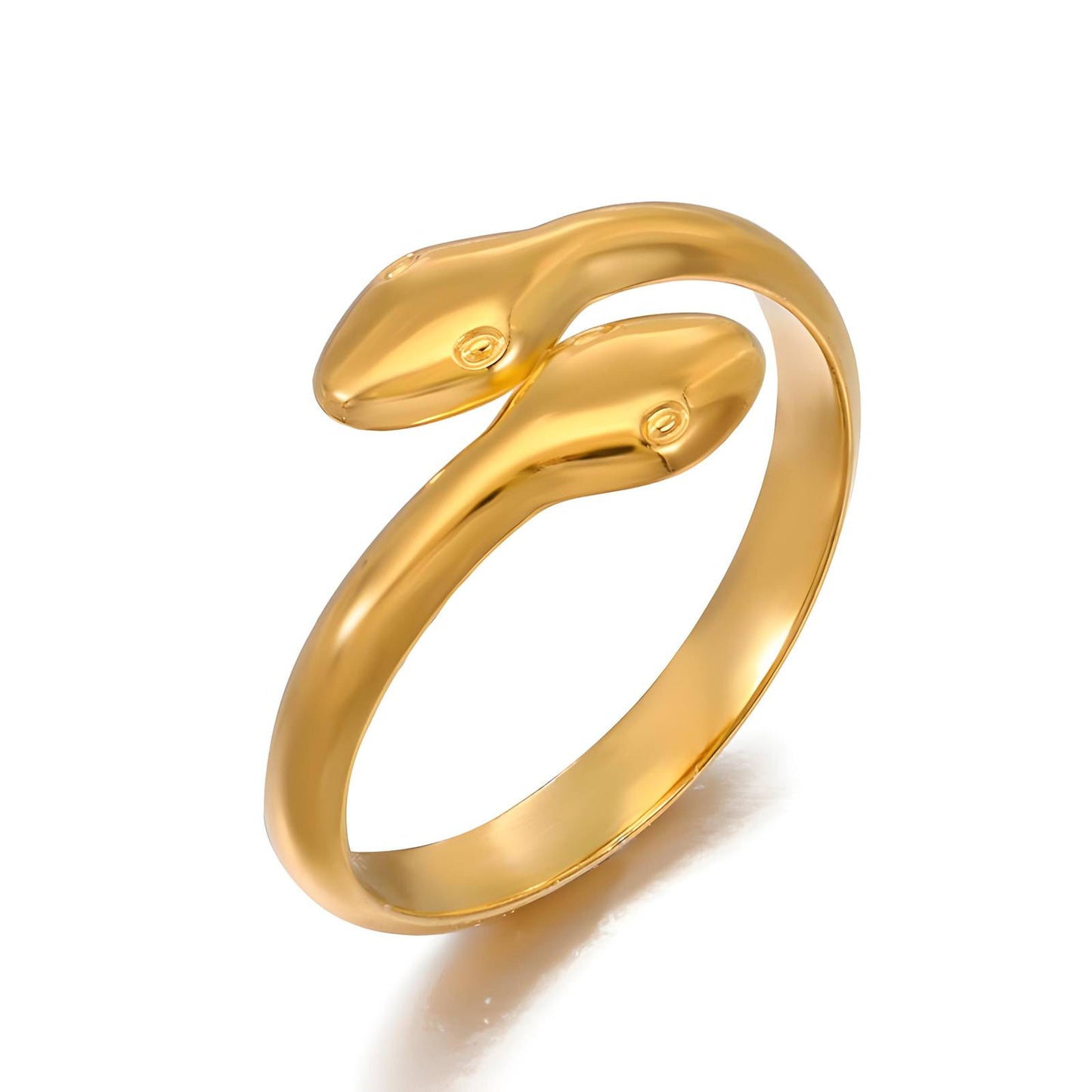 18K gold plated Stainless steel Snakes finger ring, Intensity