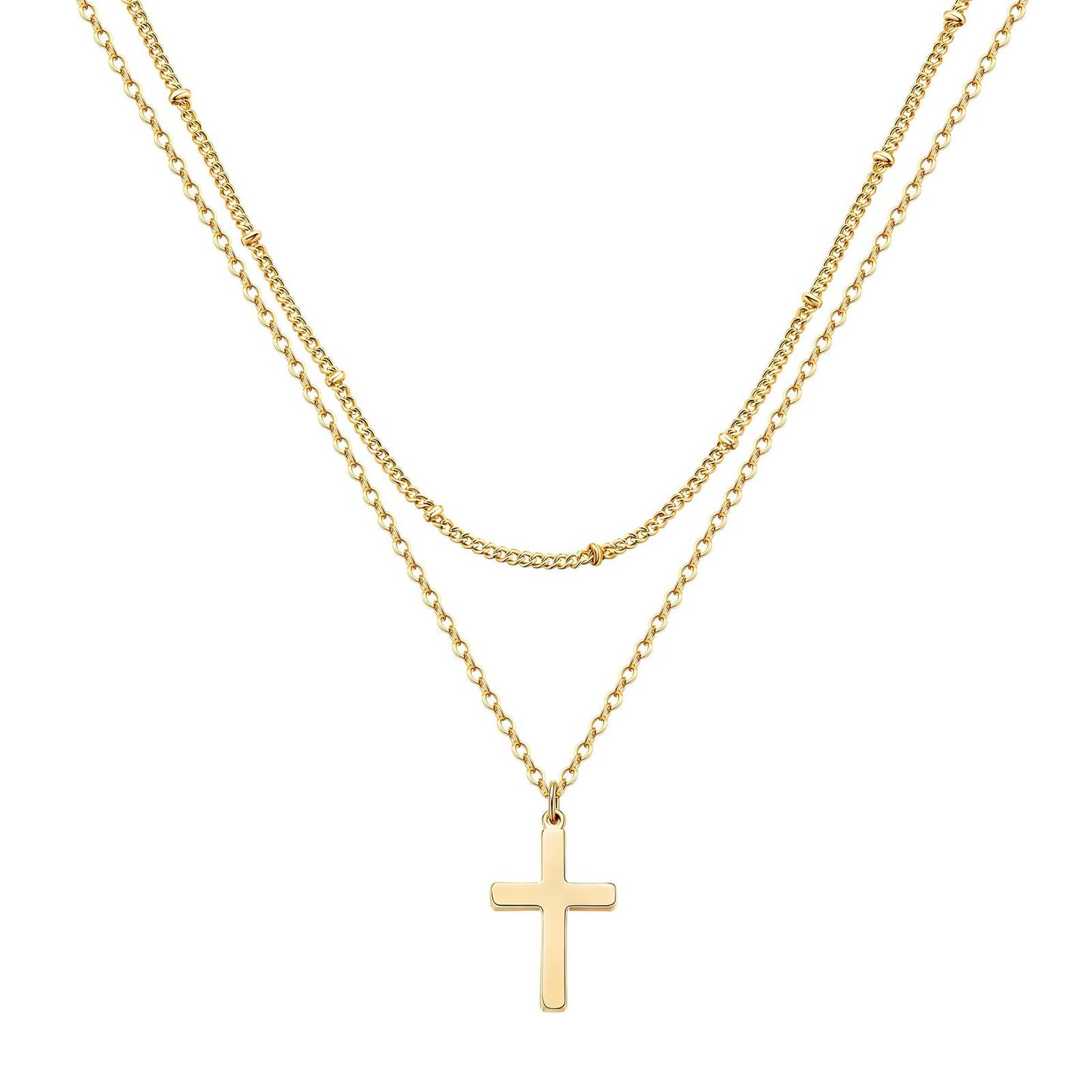 18K gold plated Stainless steel Crosses necklace, Intensity