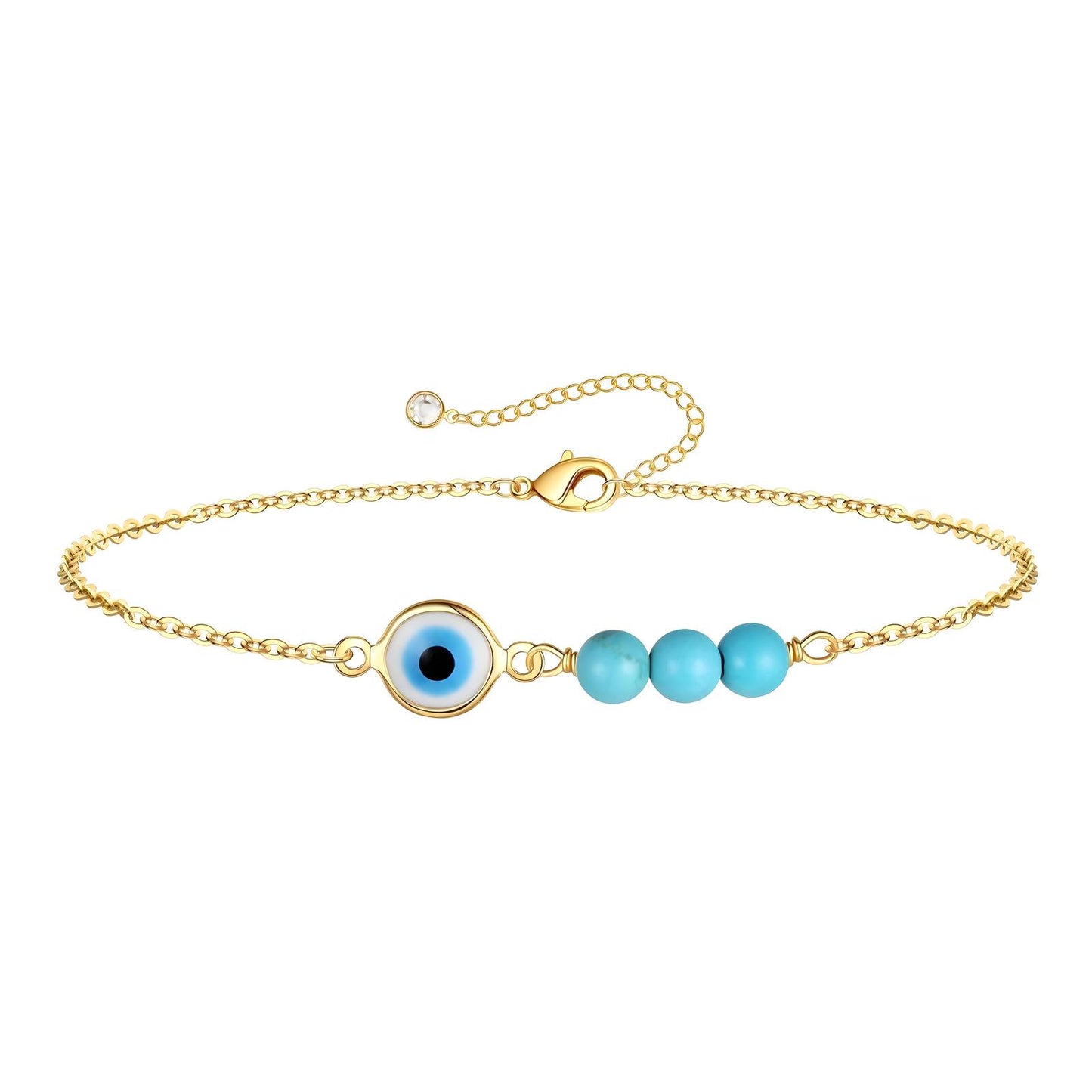 18K gold plated Stainless steel Evil Eye bracelet, Intensity