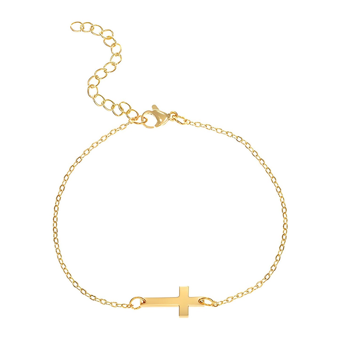 18K gold plated Stainless steel Crosses bracelet, Intensity