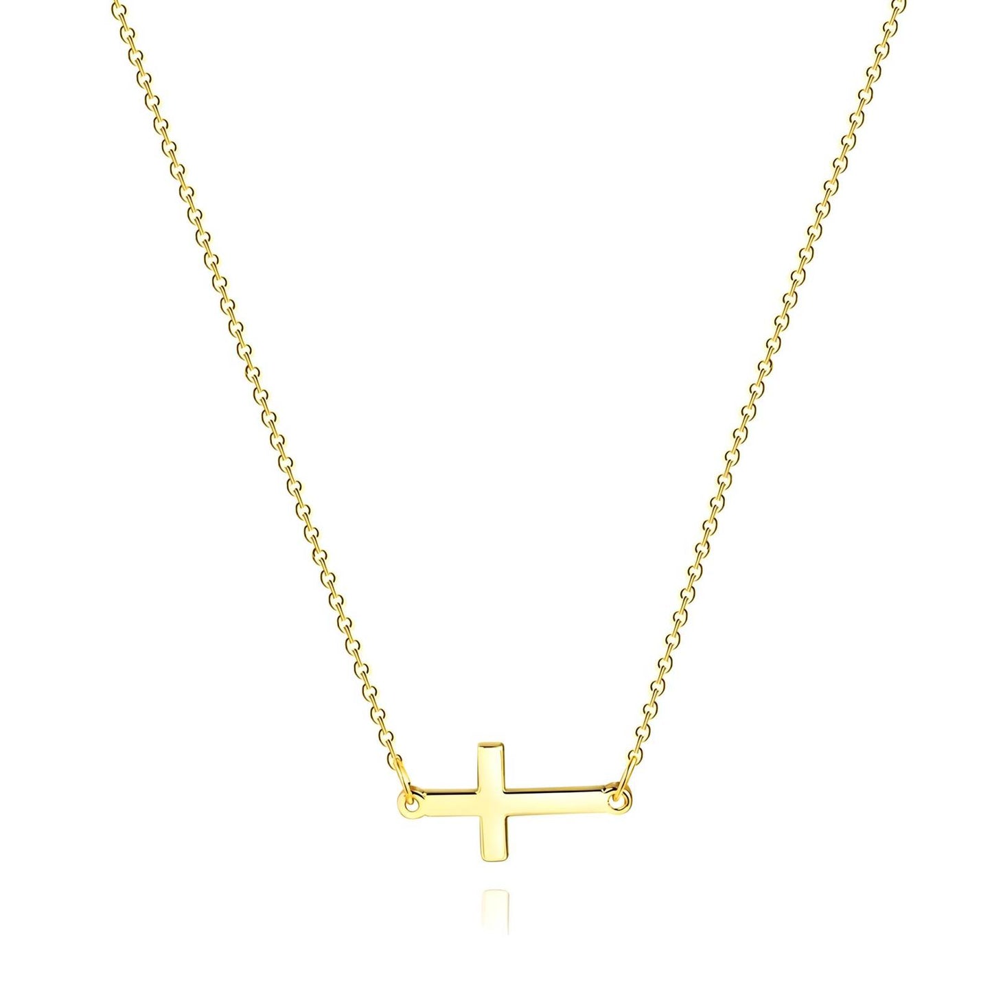 18K gold plated Stainless steel Crosses necklace, Intensity