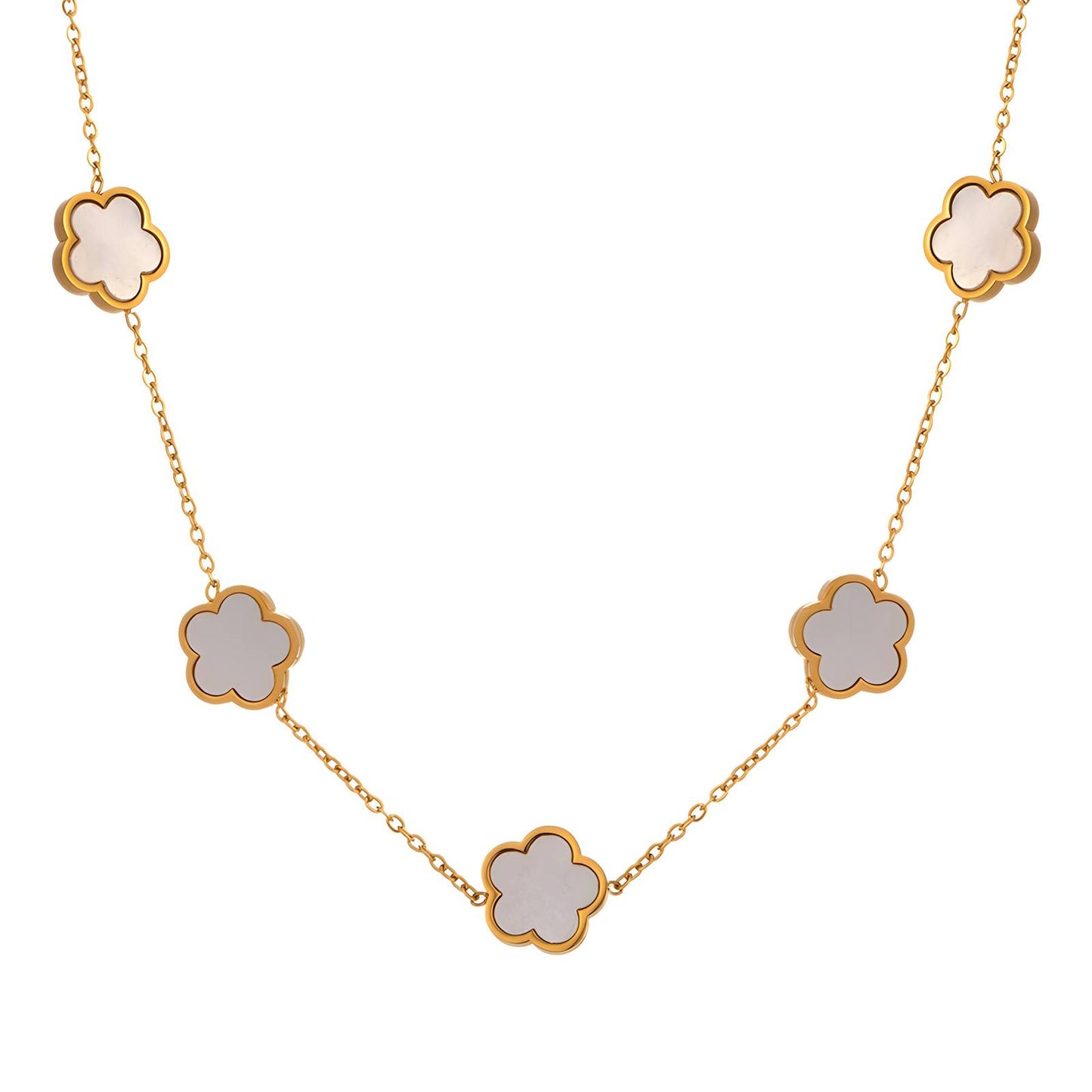 18K gold plated Stainless steel Flower necklace, Intensity
