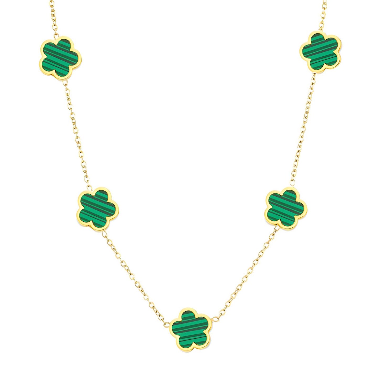 18K gold plated Stainless steel Flowers necklace, Intensity