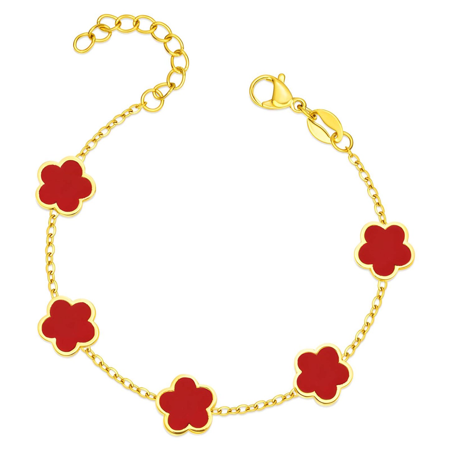 18K gold plated Stainless steel Flowers bracelet, Intensity