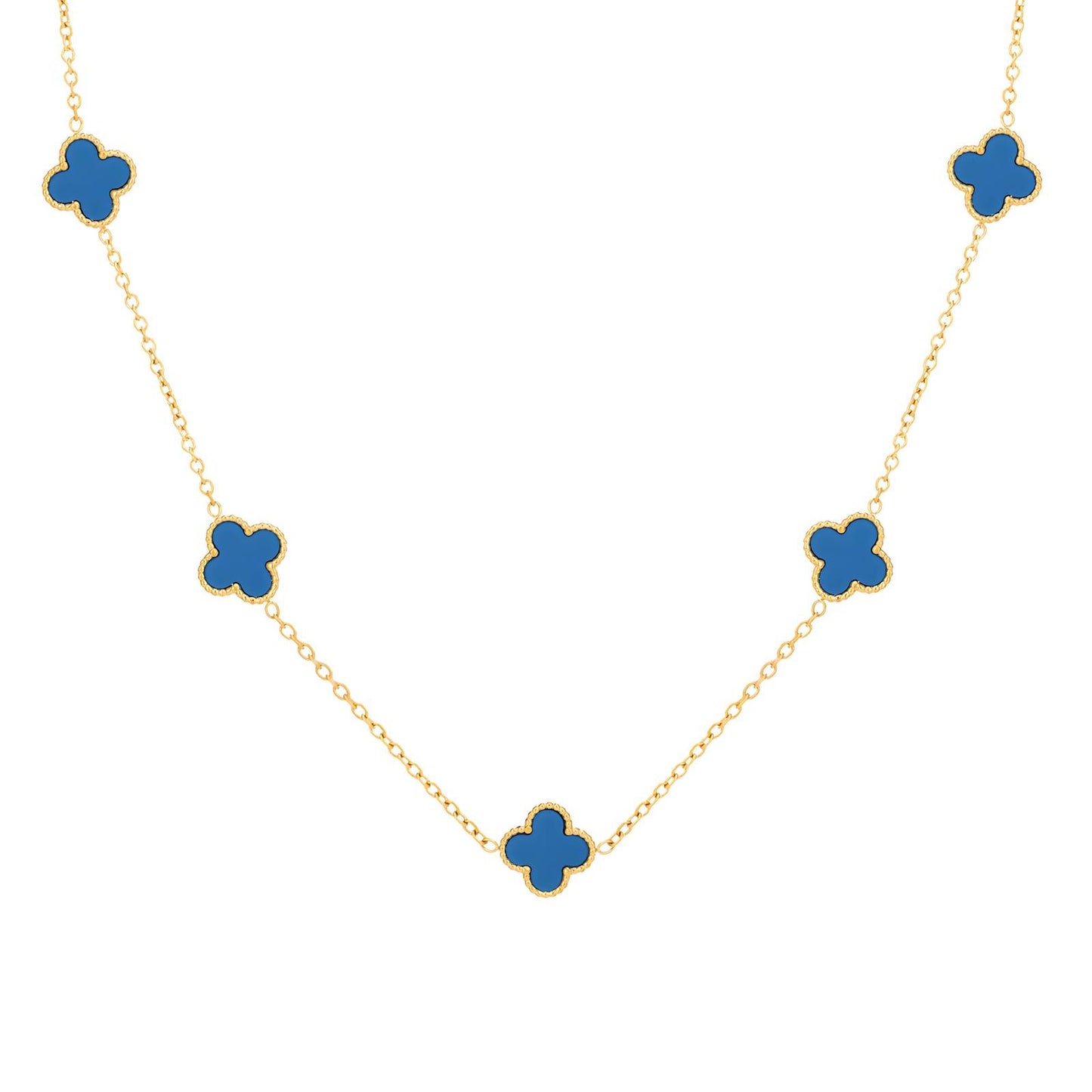 18K gold plated Stainless steel Four-leaf clover necklace, Intensity