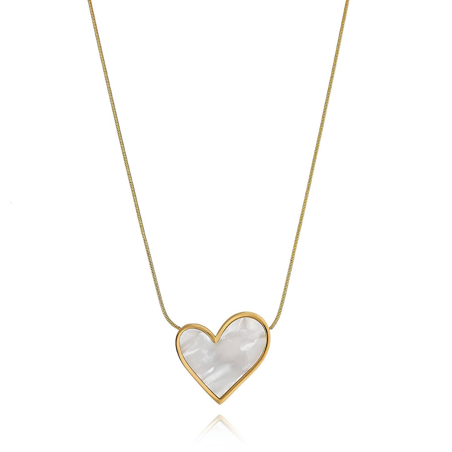 18K gold plated Stainless steel Heart necklace, Intensity