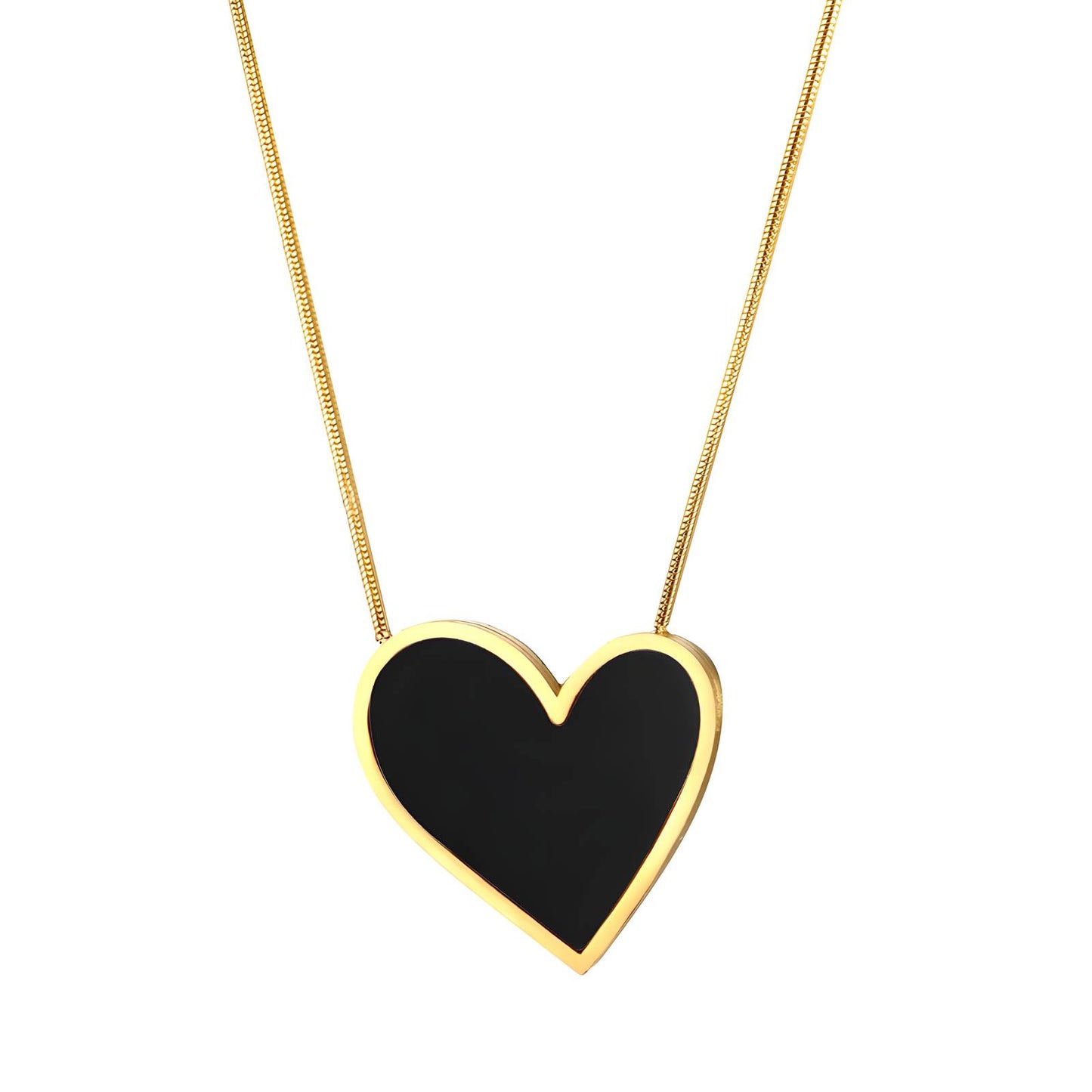 18K gold plated Stainless steel Heart necklace, Intensity