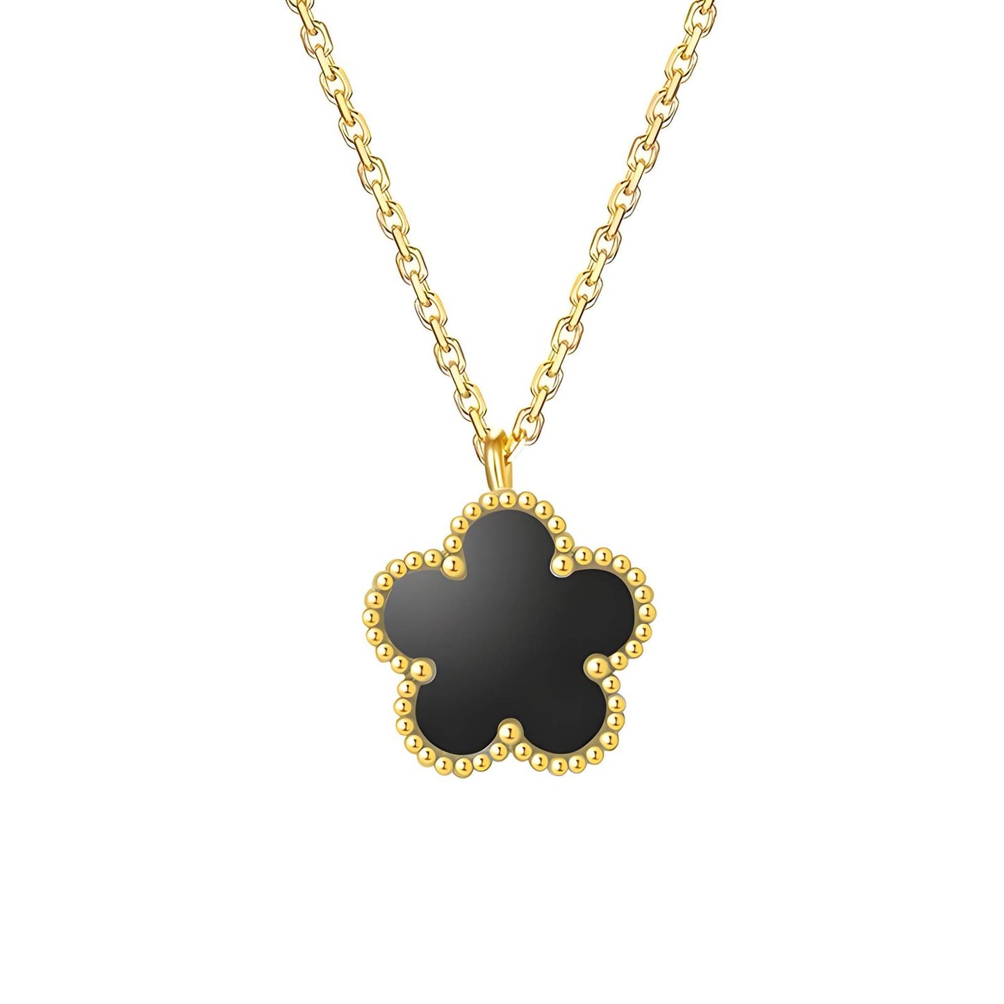 18K gold plated Stainless steel Flower necklace, Intensity