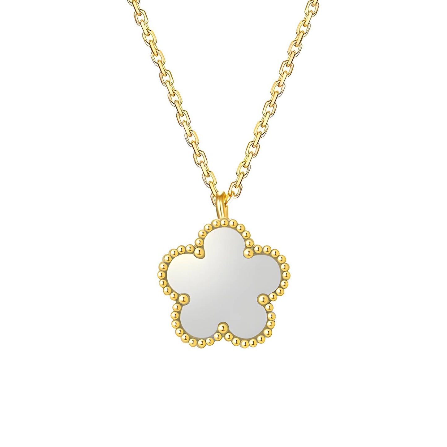 18K gold plated Stainless steel Flower necklace, Intensity