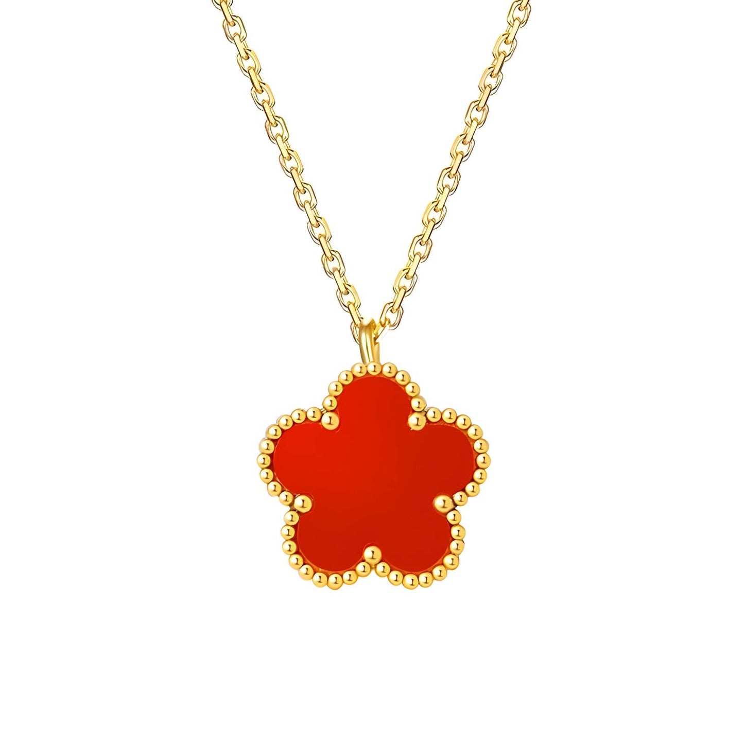 18K gold plated Stainless steel Flower necklace, Intensity