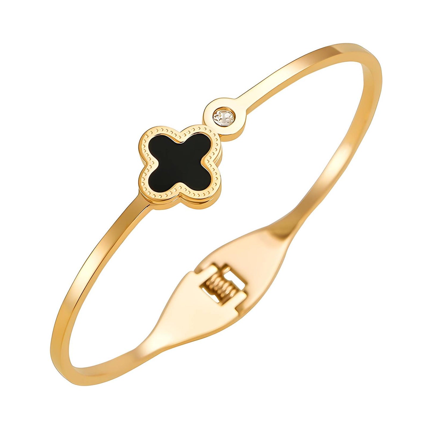 18K gold plated Stainless steel Four-leaf clover bracelet, Intensity