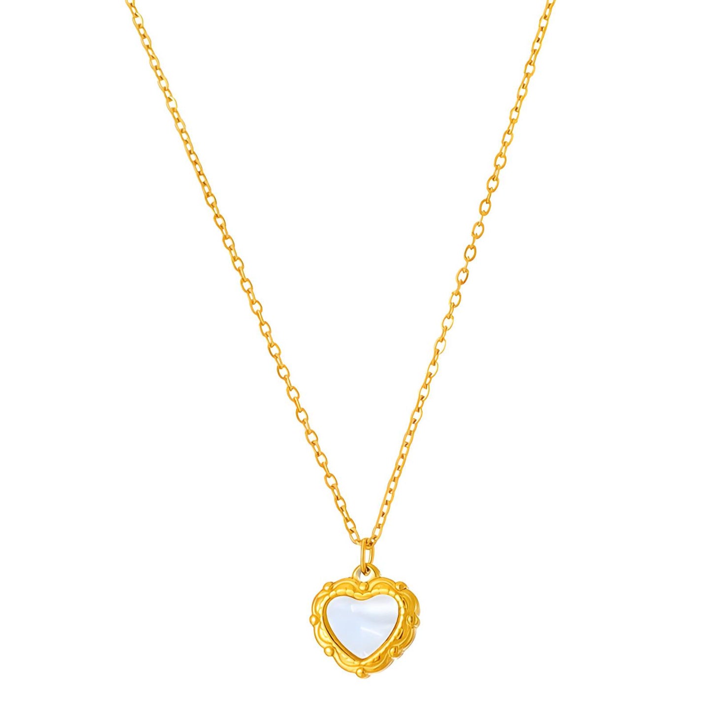 18K gold plated Stainless steel Hearts necklace, Intensity