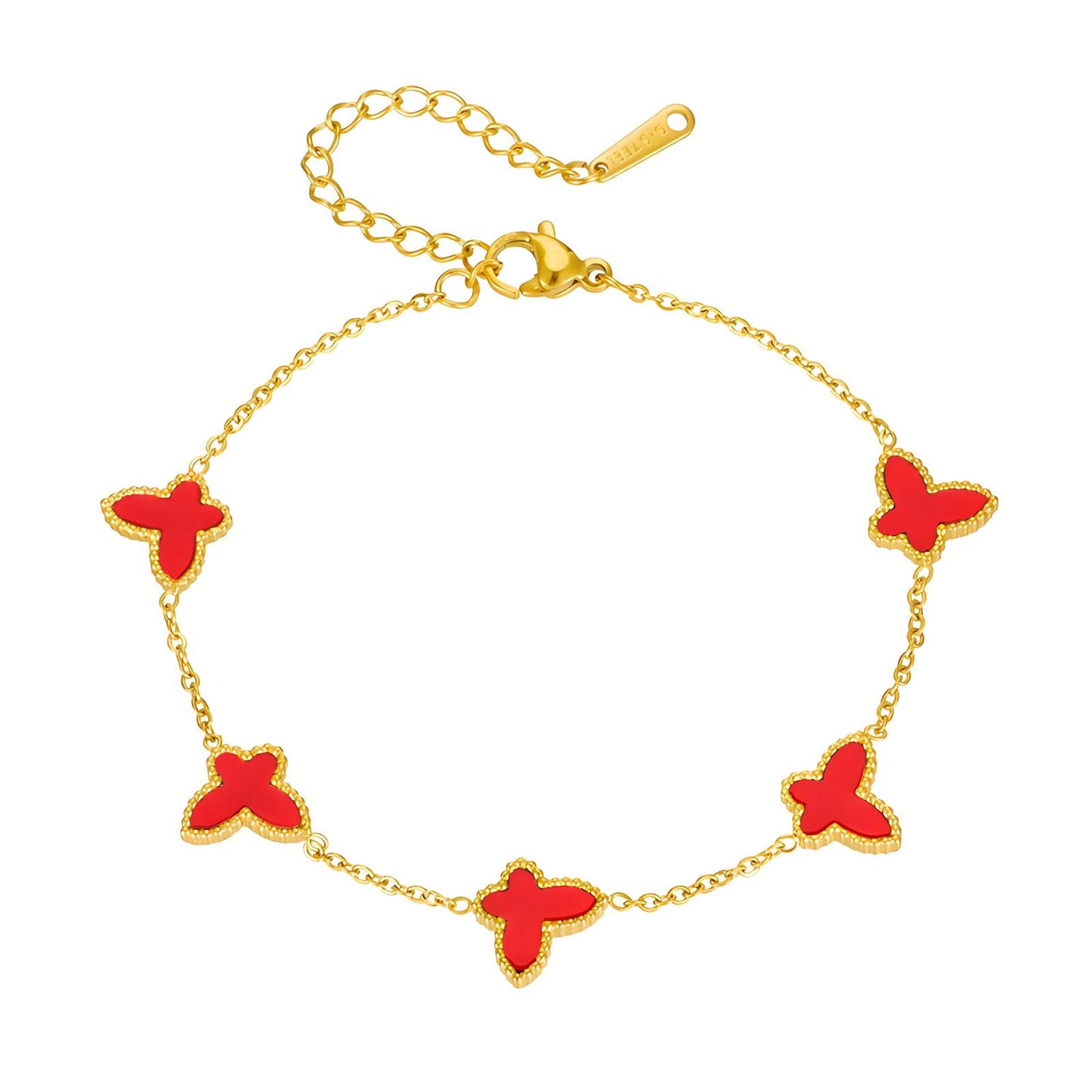 18K gold plated Stainless steel Butterflies bracelet, Intensity