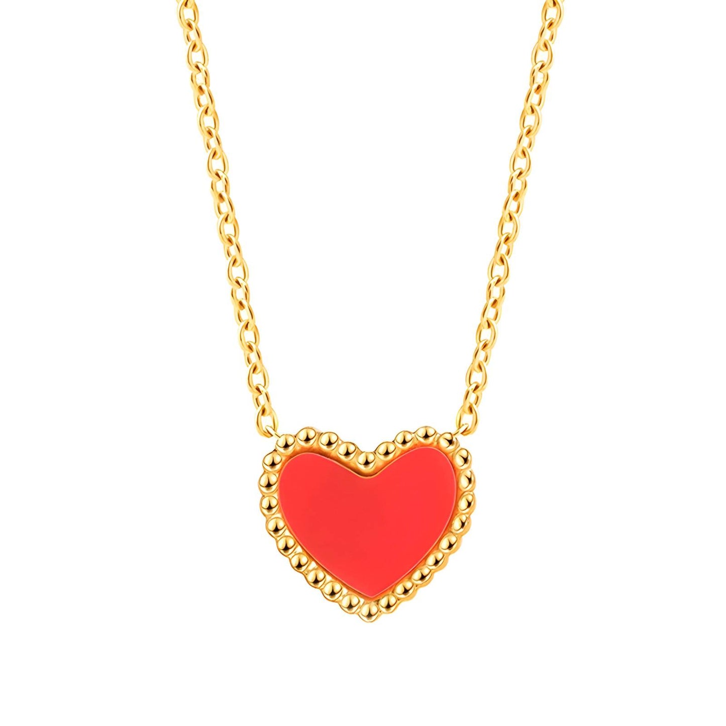 18K gold plated Stainless steel Hearts necklace, Intensity