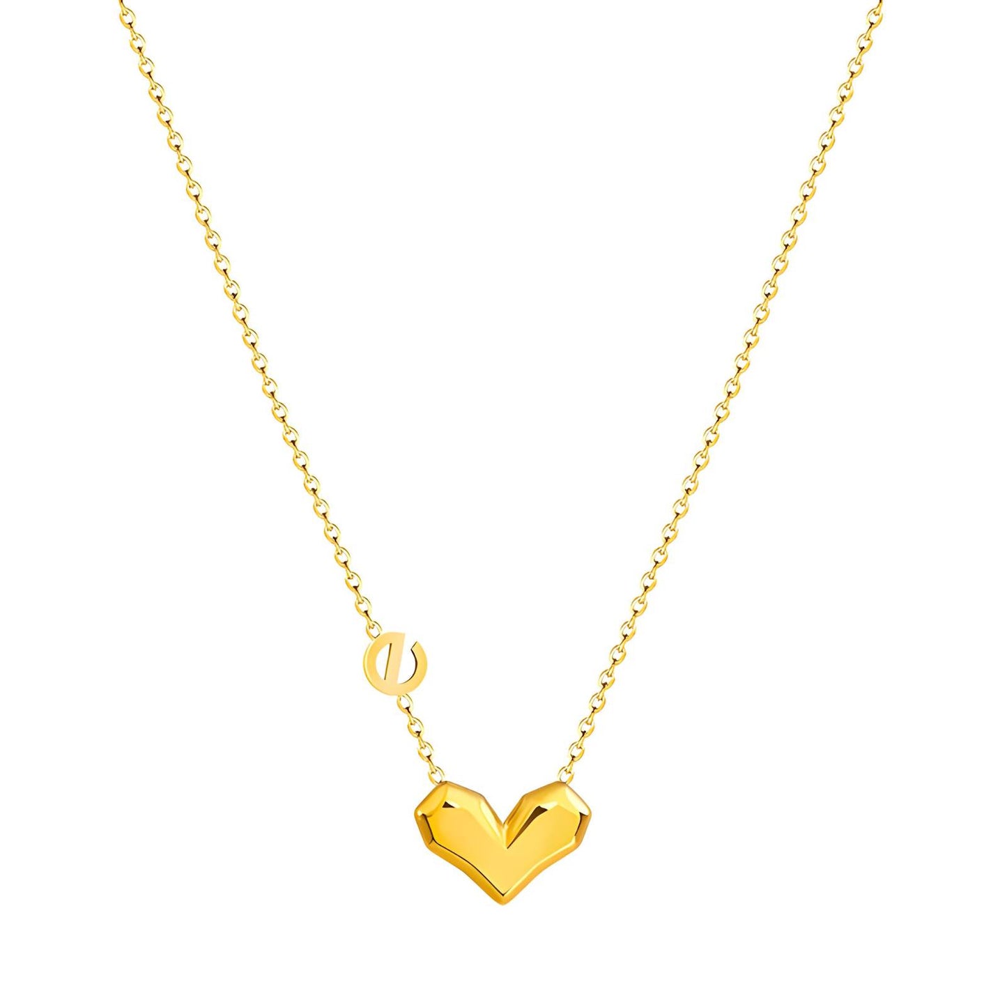 18K gold plated Stainless steel Heart necklace, Intensity