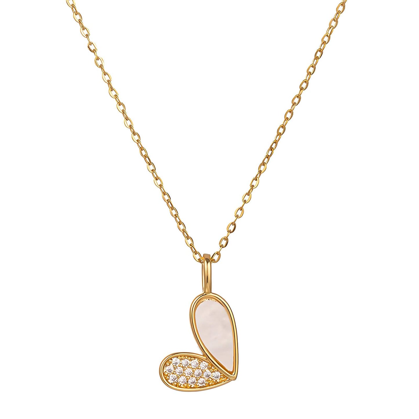 18K gold plated Stainless steel Heart necklace, Intensity