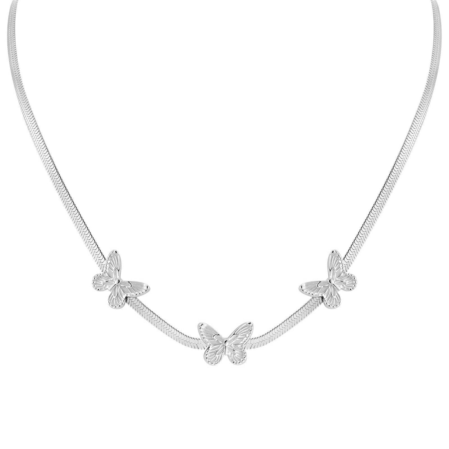 Stainless steel Butterflies necklace, Intensity