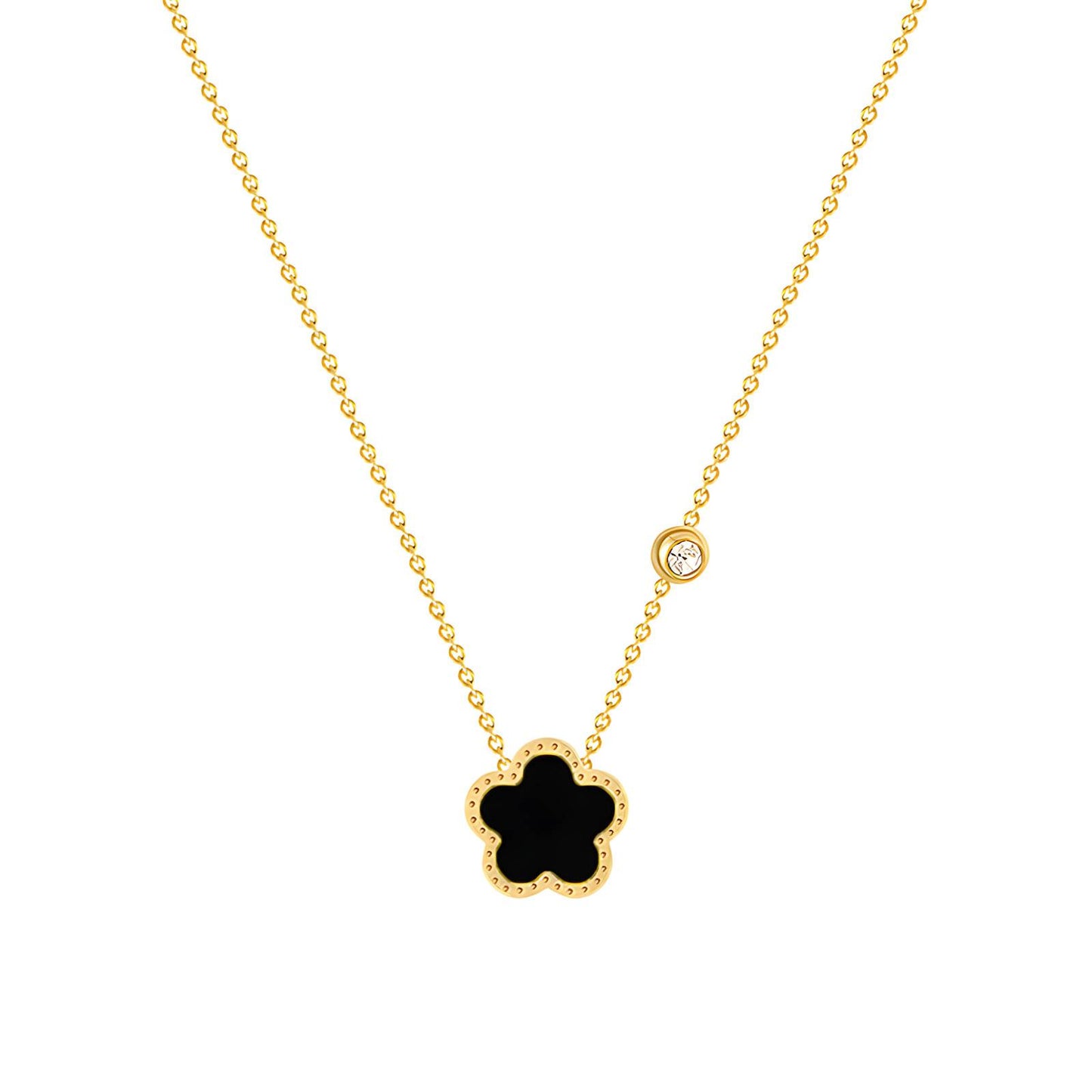 18K gold plated Stainless steel Flower necklace, Intensity