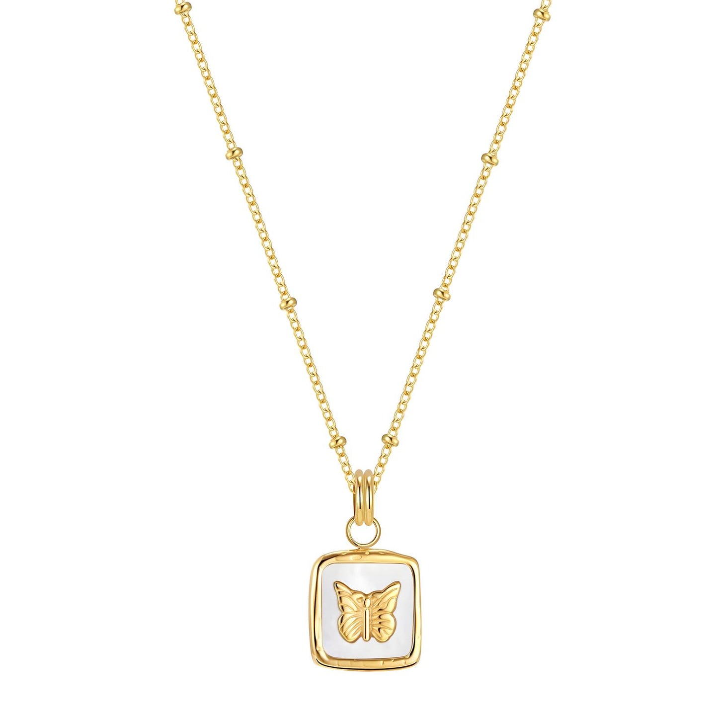 18K gold plated Stainless steel Butterfly necklace, Intensity