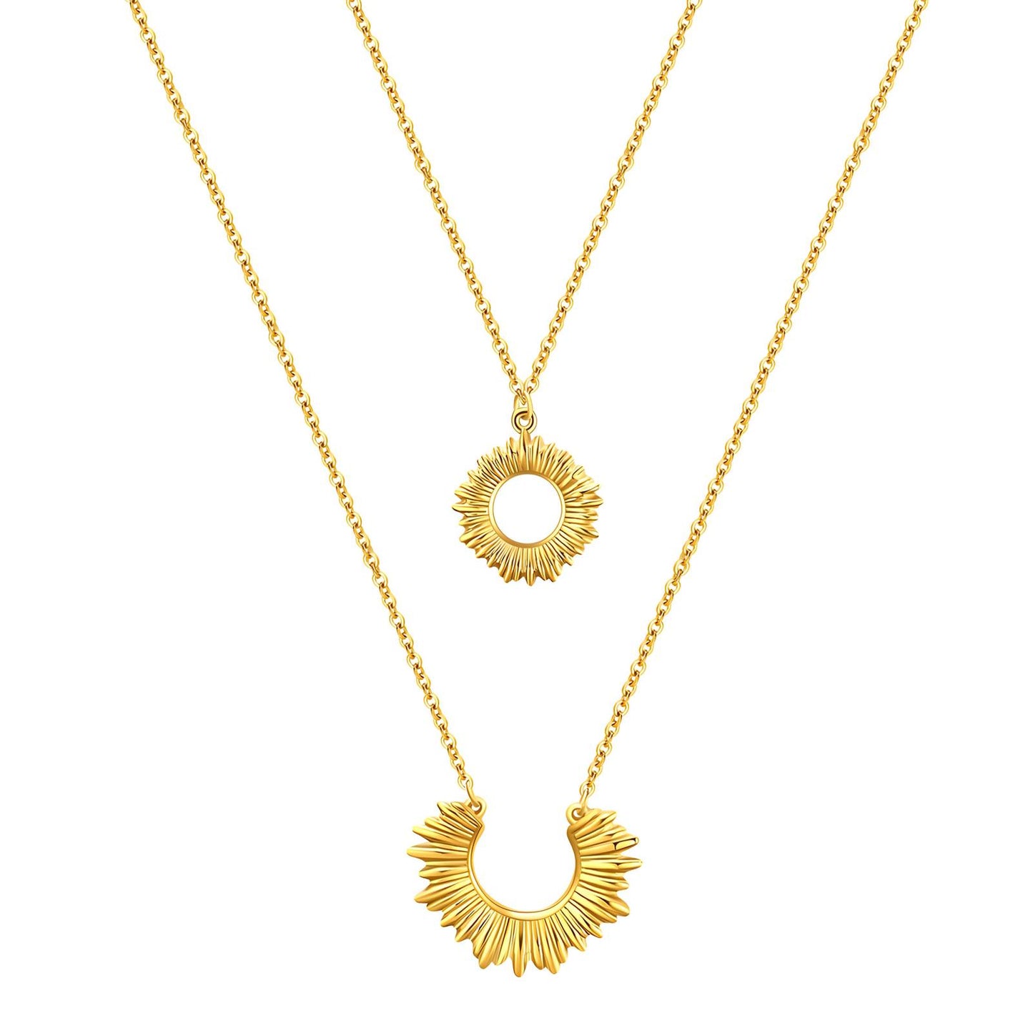 18K gold plated Stainless steel Flowers necklace, Intensity