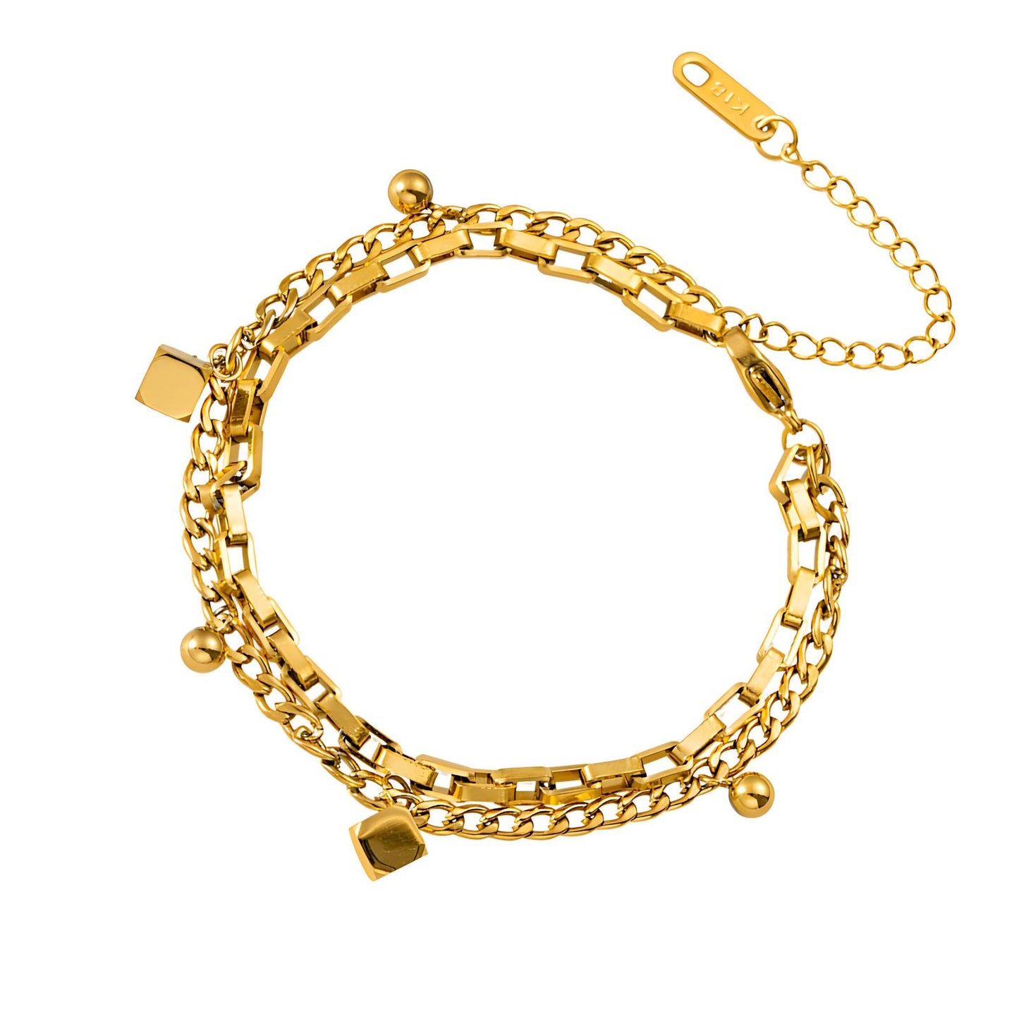 18K gold plated Stainless steel bracelet, Intensity