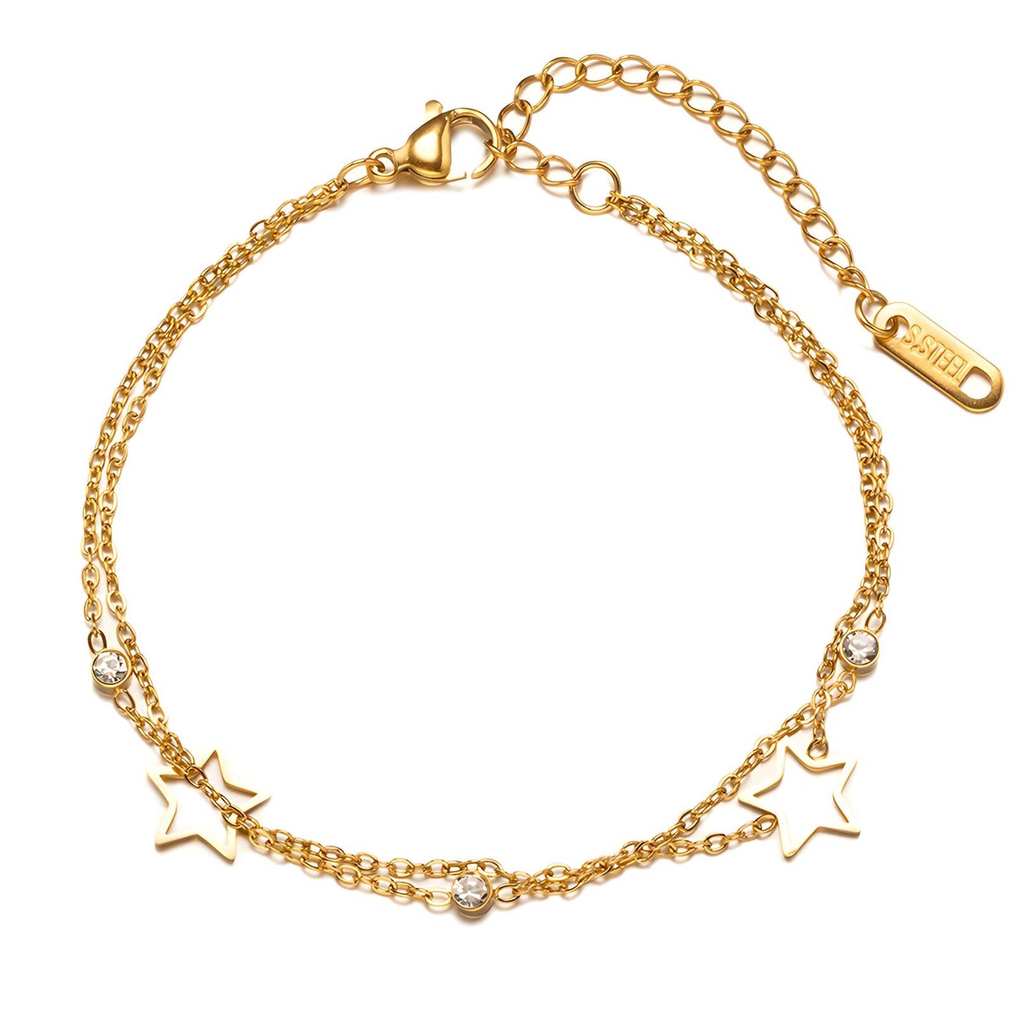 18K gold plated Stainless steel Stars bracelet, Intensity