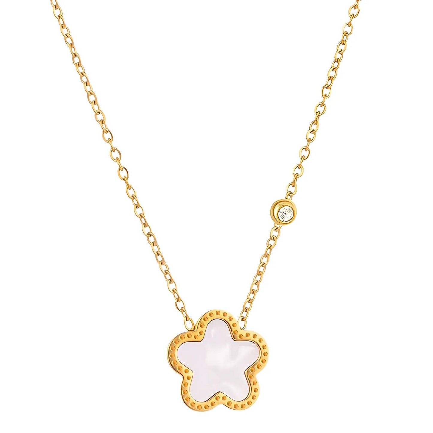 18K gold plated Stainless steel Flower necklace, Intensity