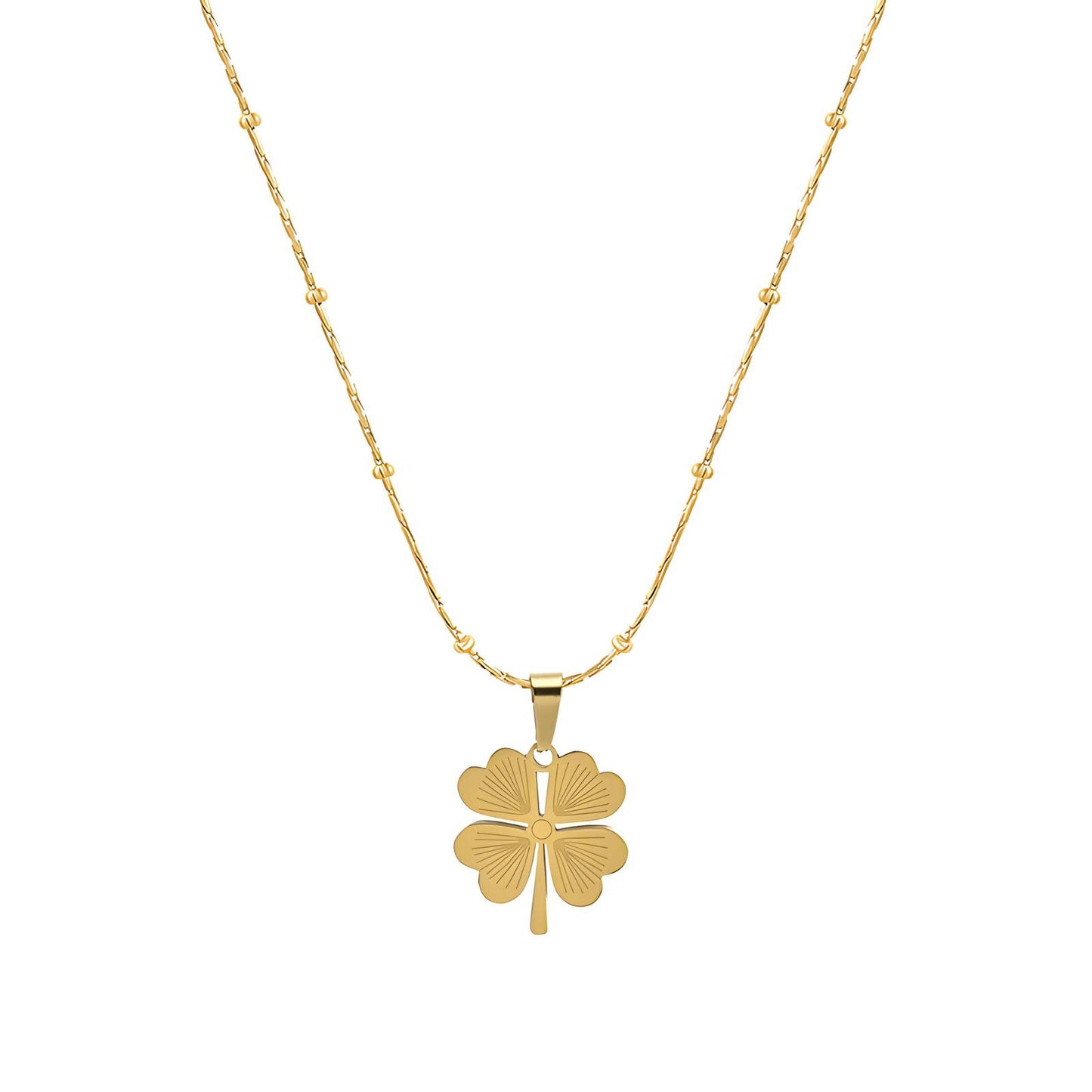 18K gold plated Stainless steel Clover necklace, Intensity