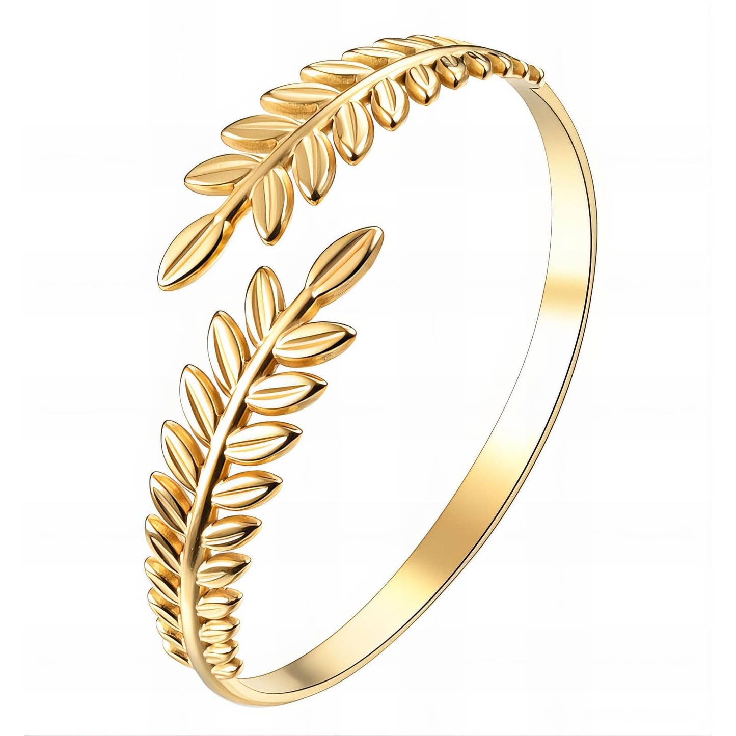 18K gold plated Stainless steel Leafs bracelet, Intensity