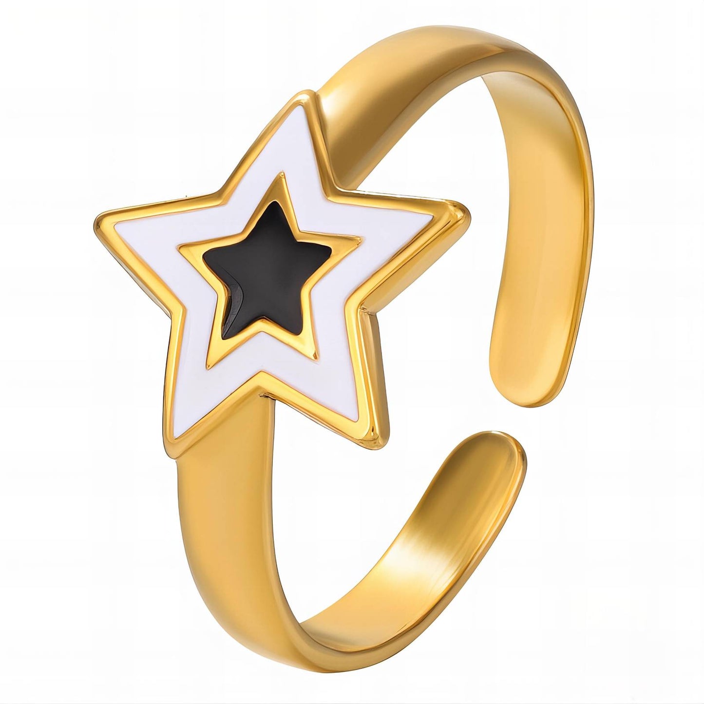 18K gold plated Stainless steel Stars finger ring, Intensity