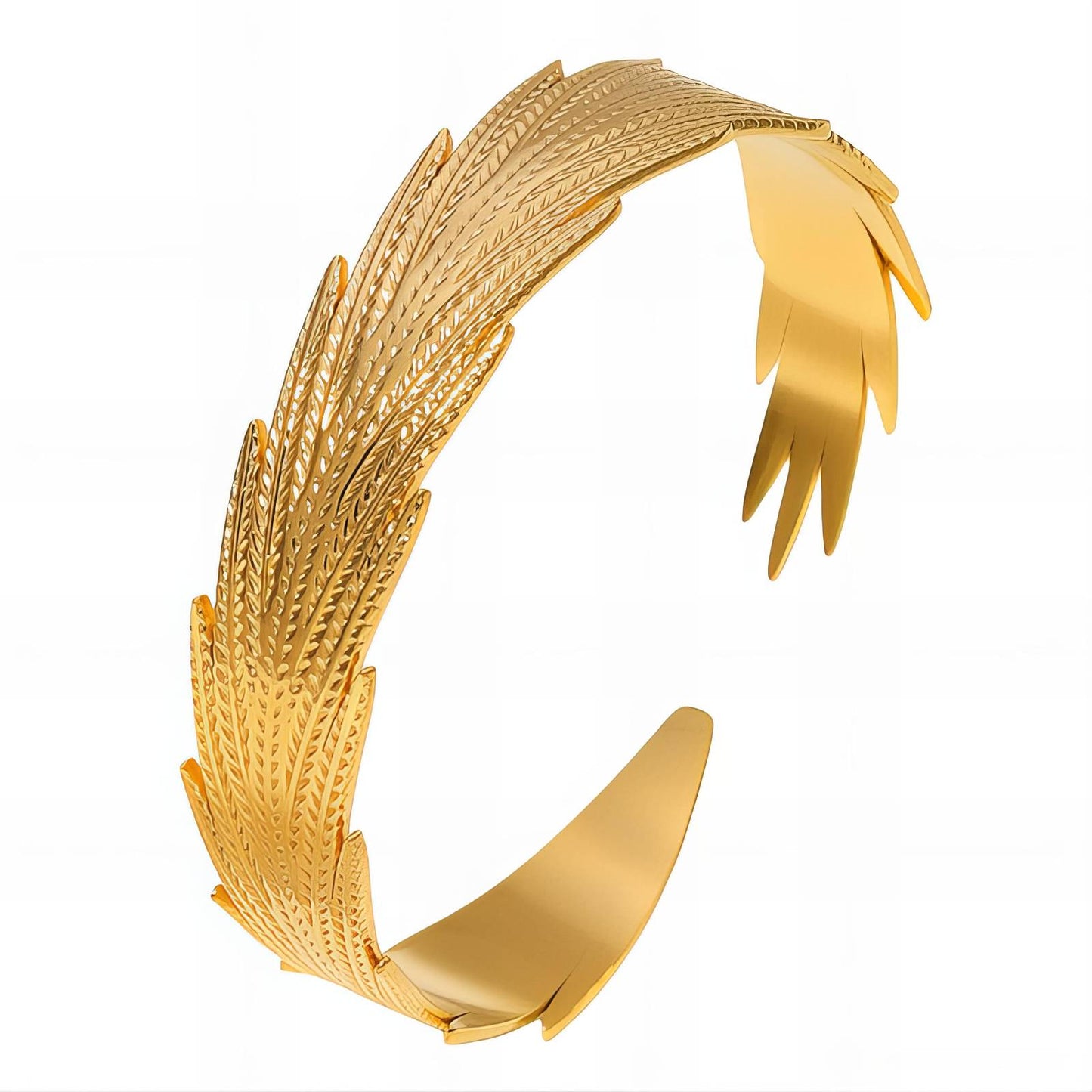 18K gold plated Stainless steel Leaf bracelet, Intensity