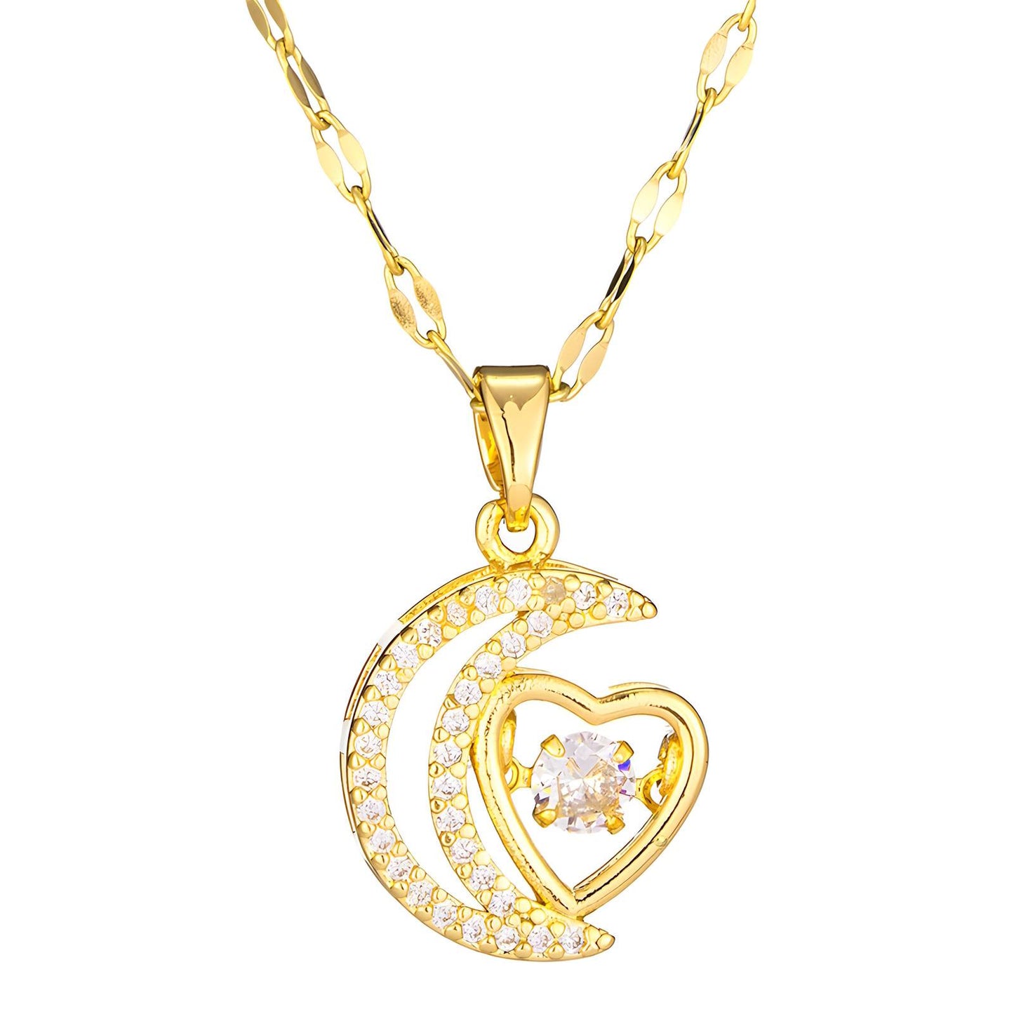 18K gold plated Heart necklace, Intensity