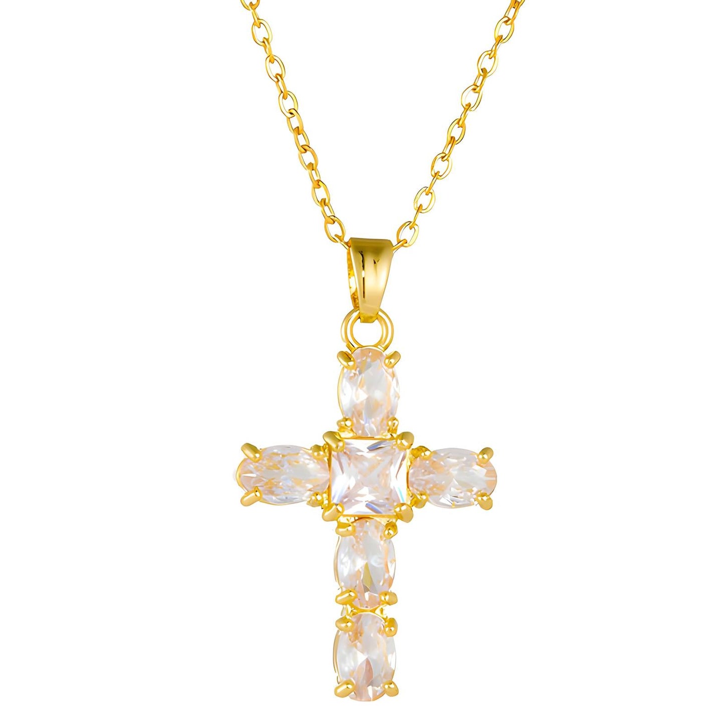 18K gold plated Crosses necklace, Intensity