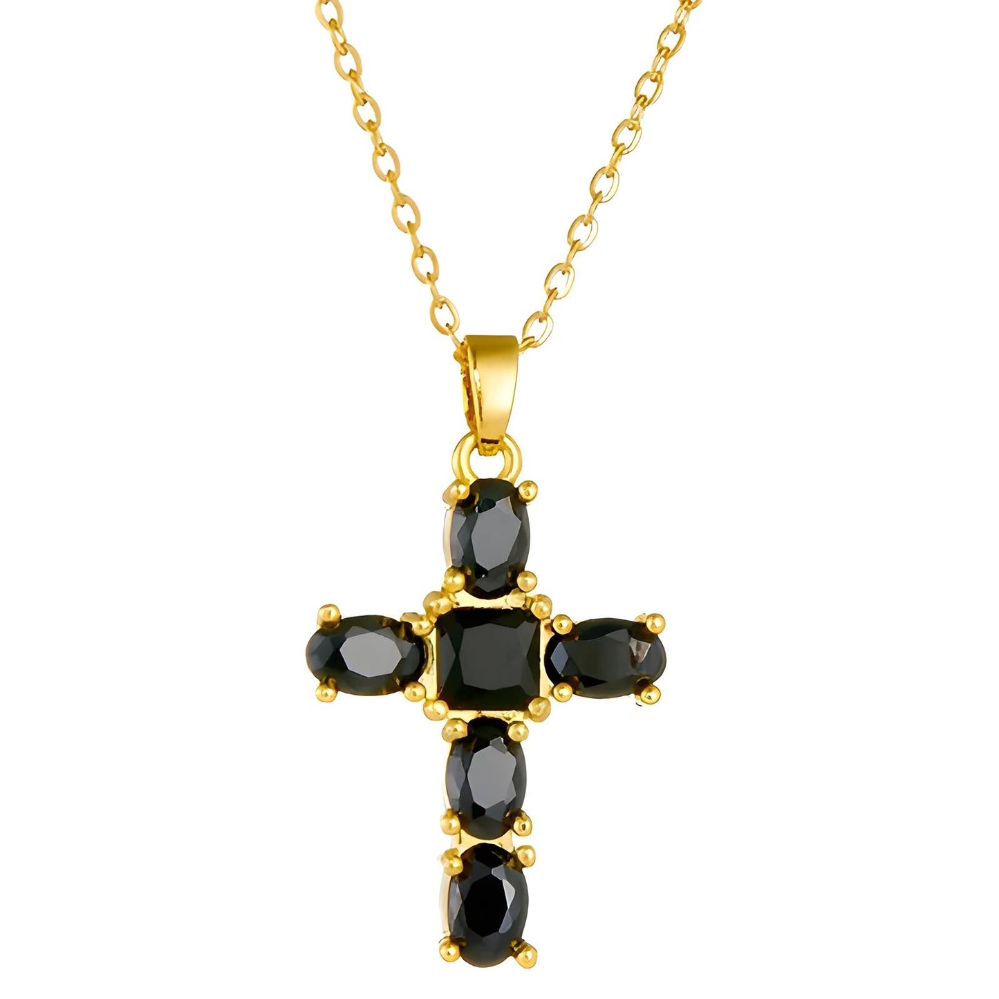 18K gold plated Crosses necklace, Intensity