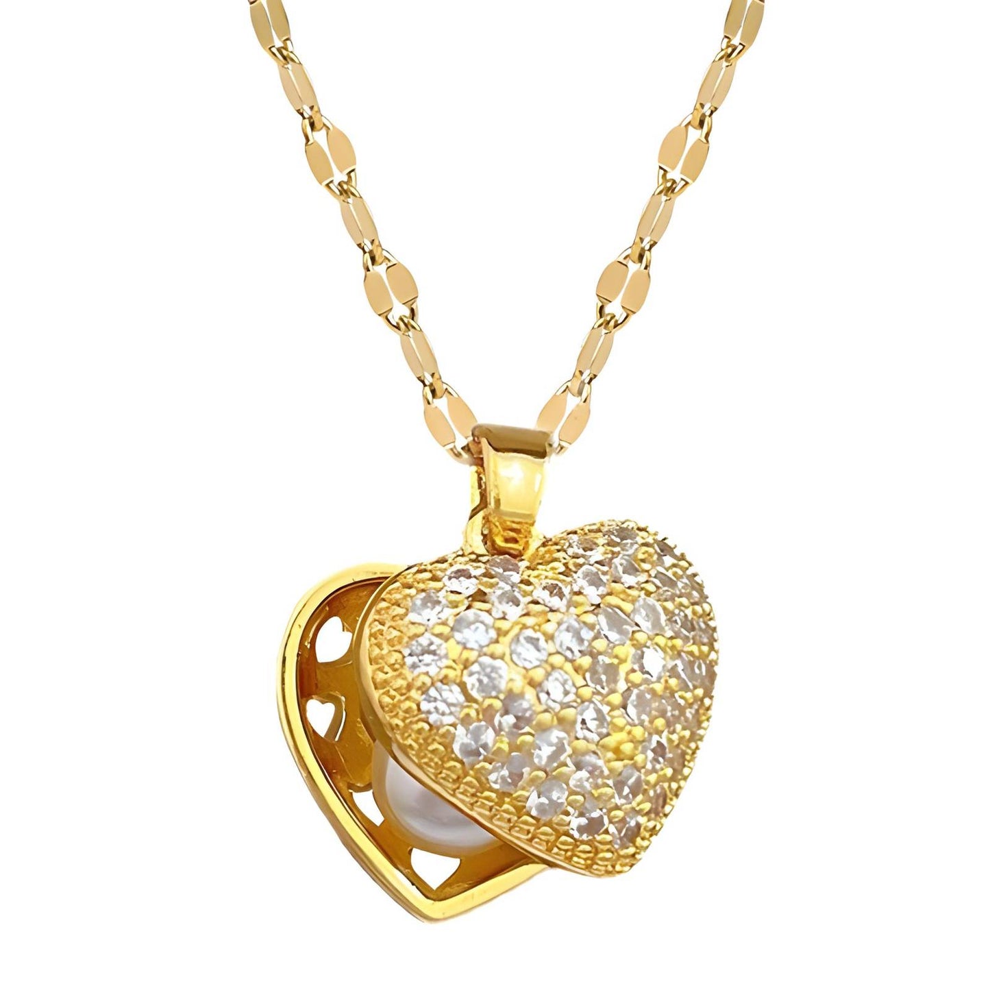 18K gold plated heart necklace, Intensity