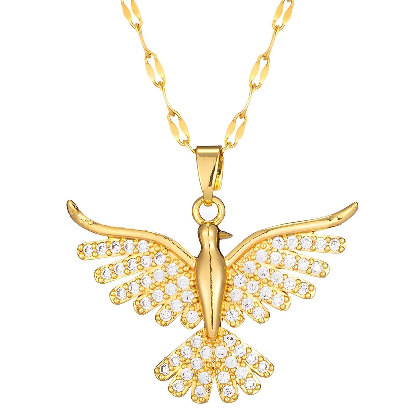 18K gold plated Bird necklace, Intensity