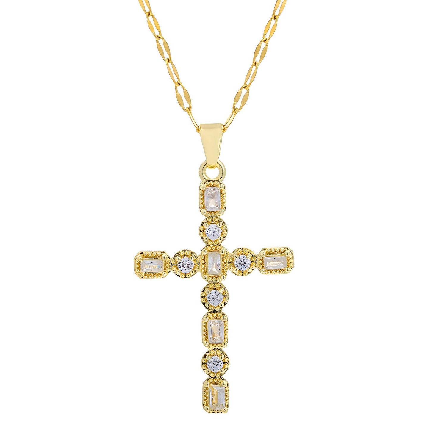 18K gold plated Crosses necklace, Intensity