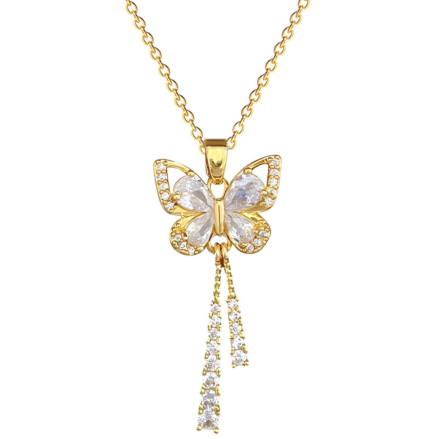18K gold plated Butterfly necklace, Intensity