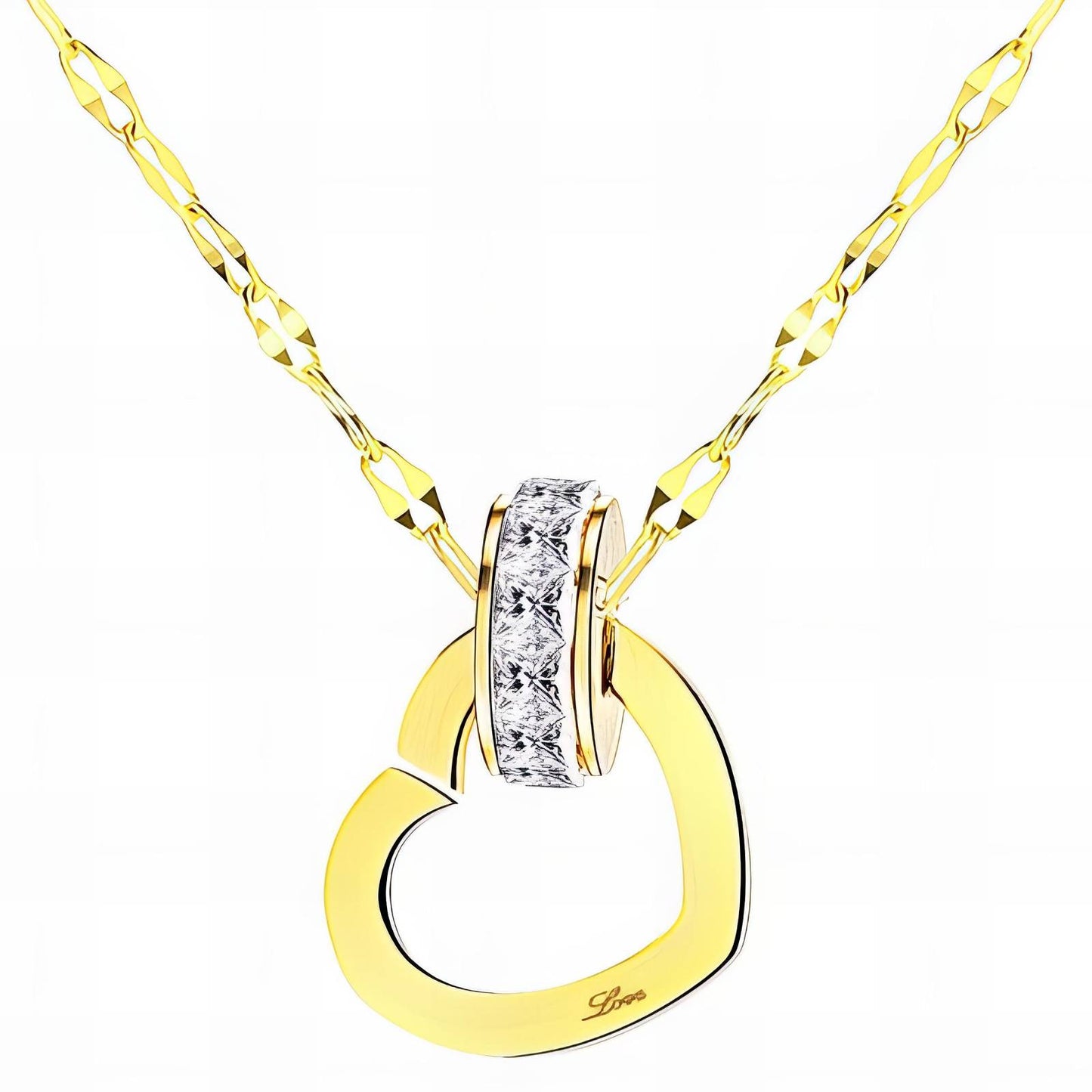 18K gold plated Heart necklace, Intensity