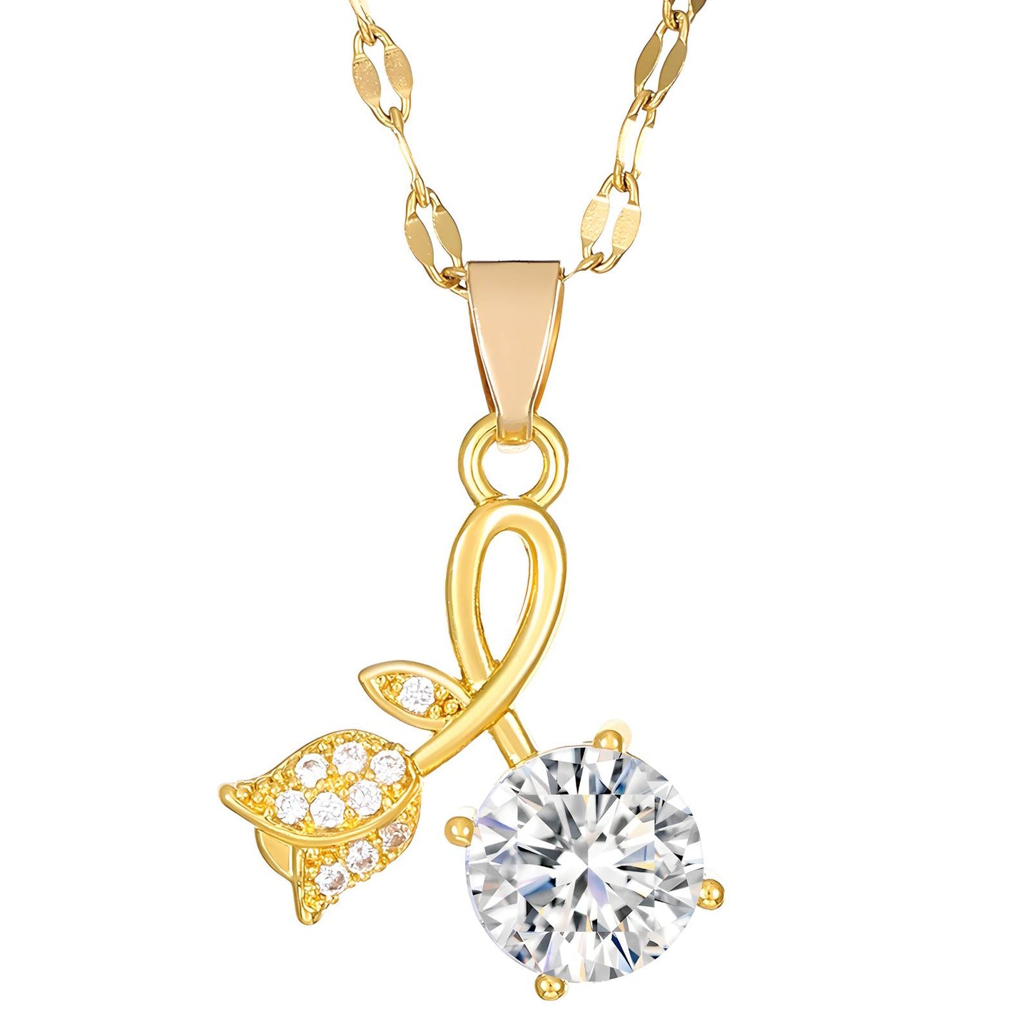 18K gold plated Flower necklace, Intensity